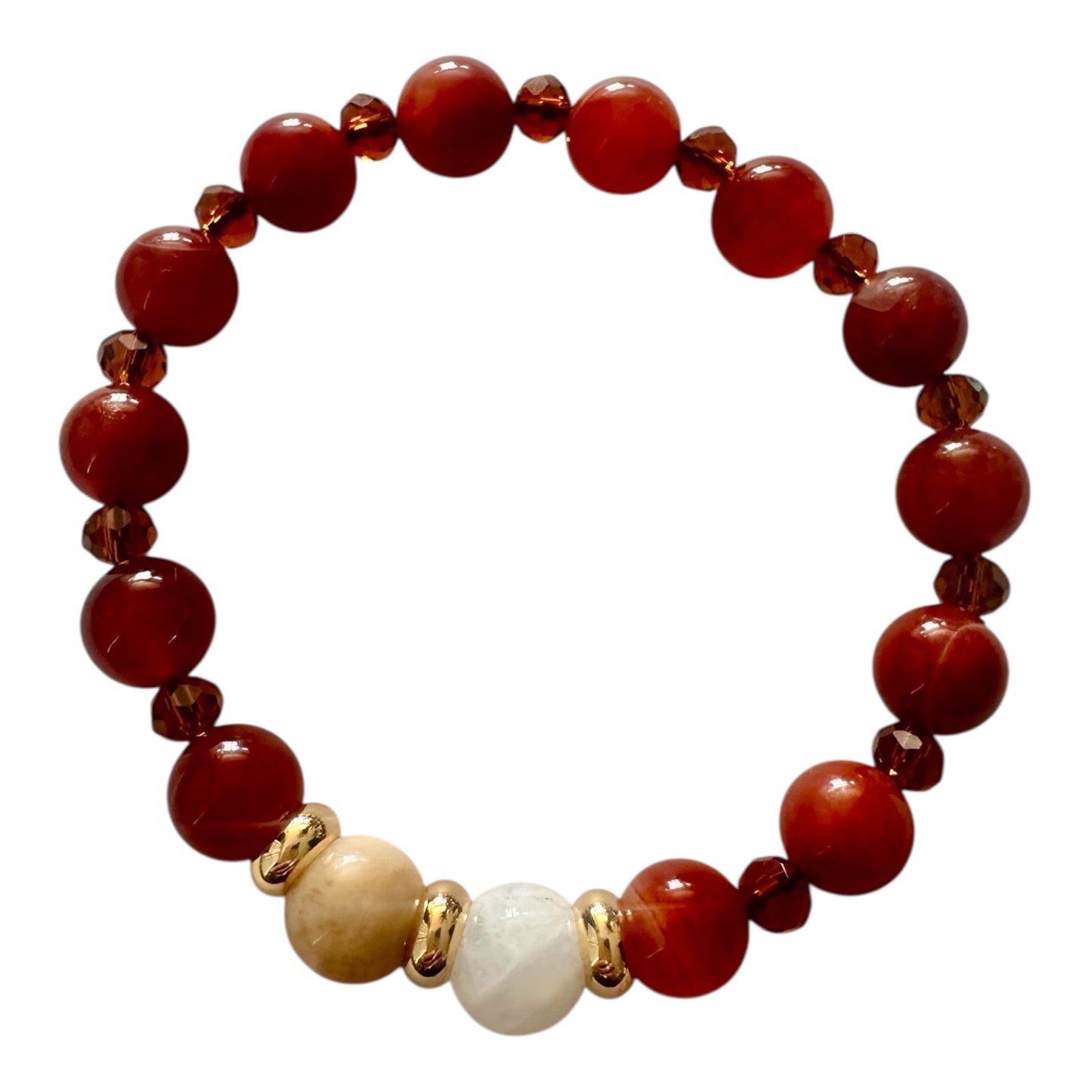 🔥 Glow of Inner Strength – Carnelian & Sunstone Energy Bracelet