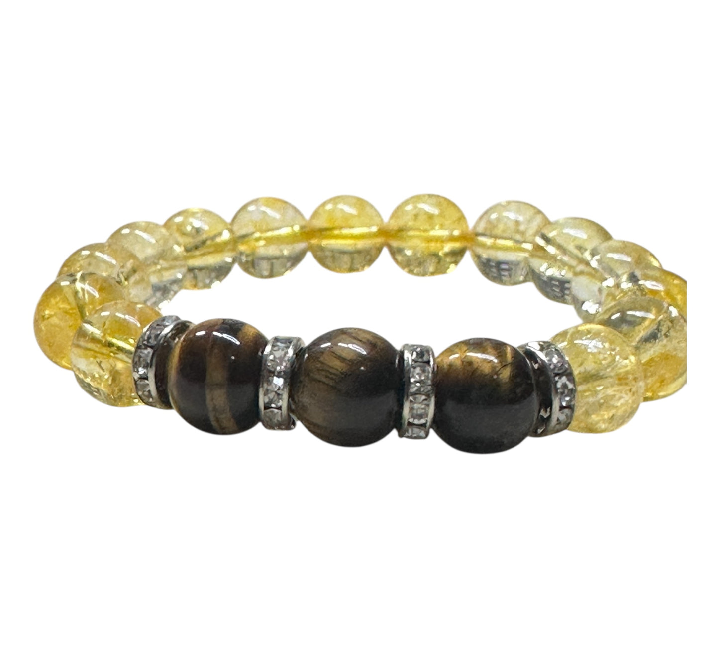 ✨ “Empowered Glow” – Citrine & Tiger’s Eye Bracelet