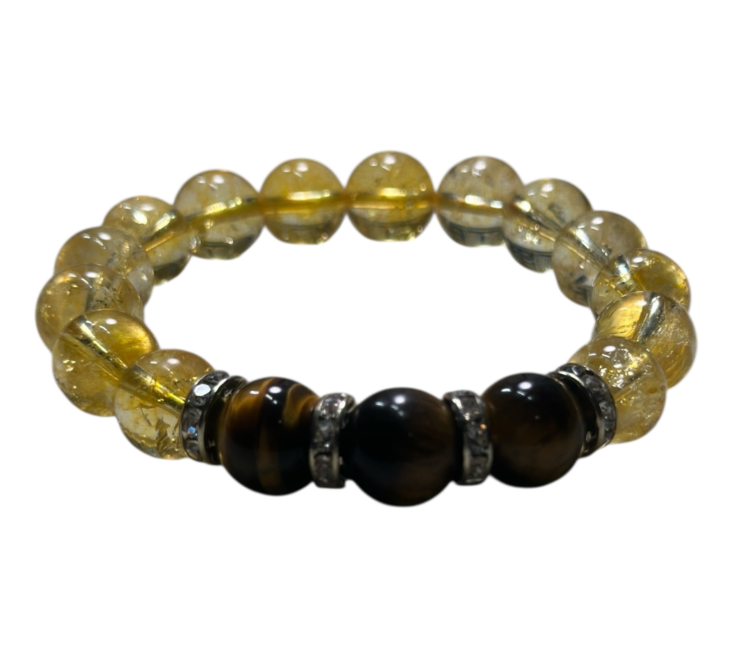 ✨ “Empowered Glow” – Citrine & Tiger’s Eye Bracelet