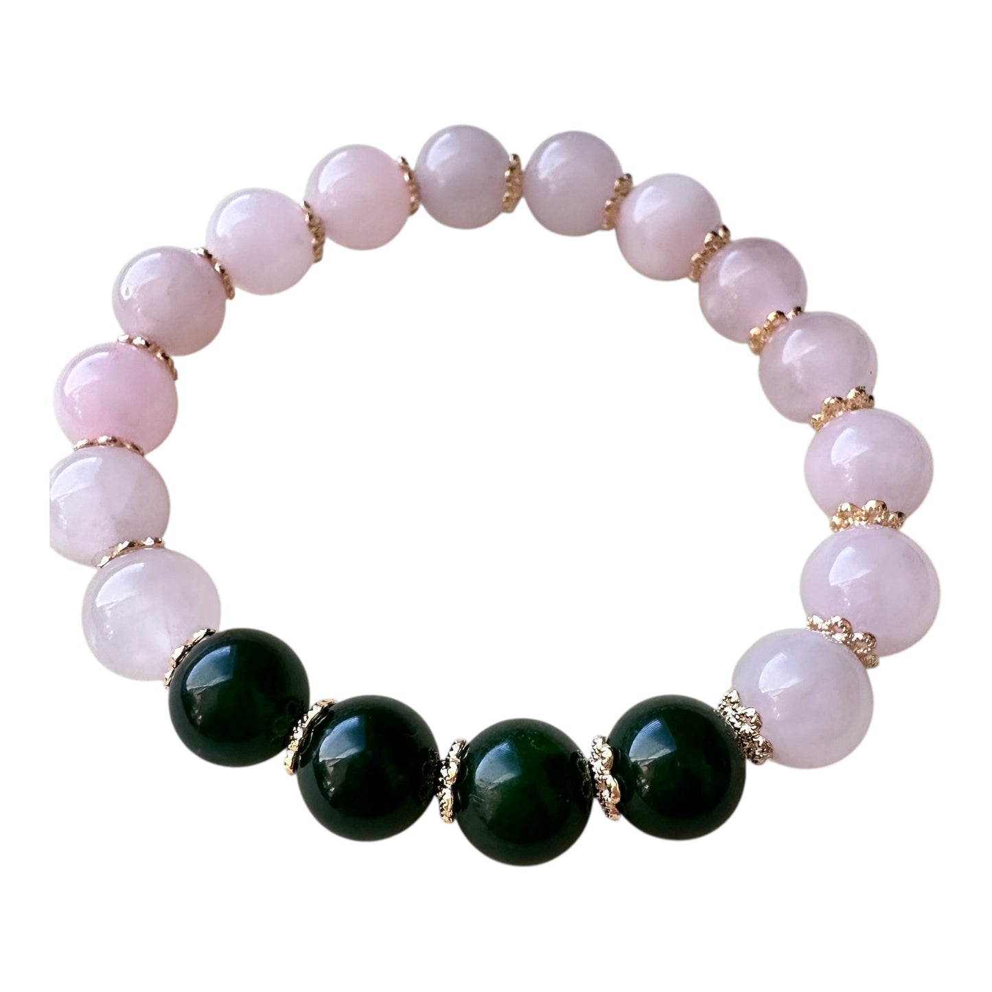 Rose Quartz & Nephrite Bracelet