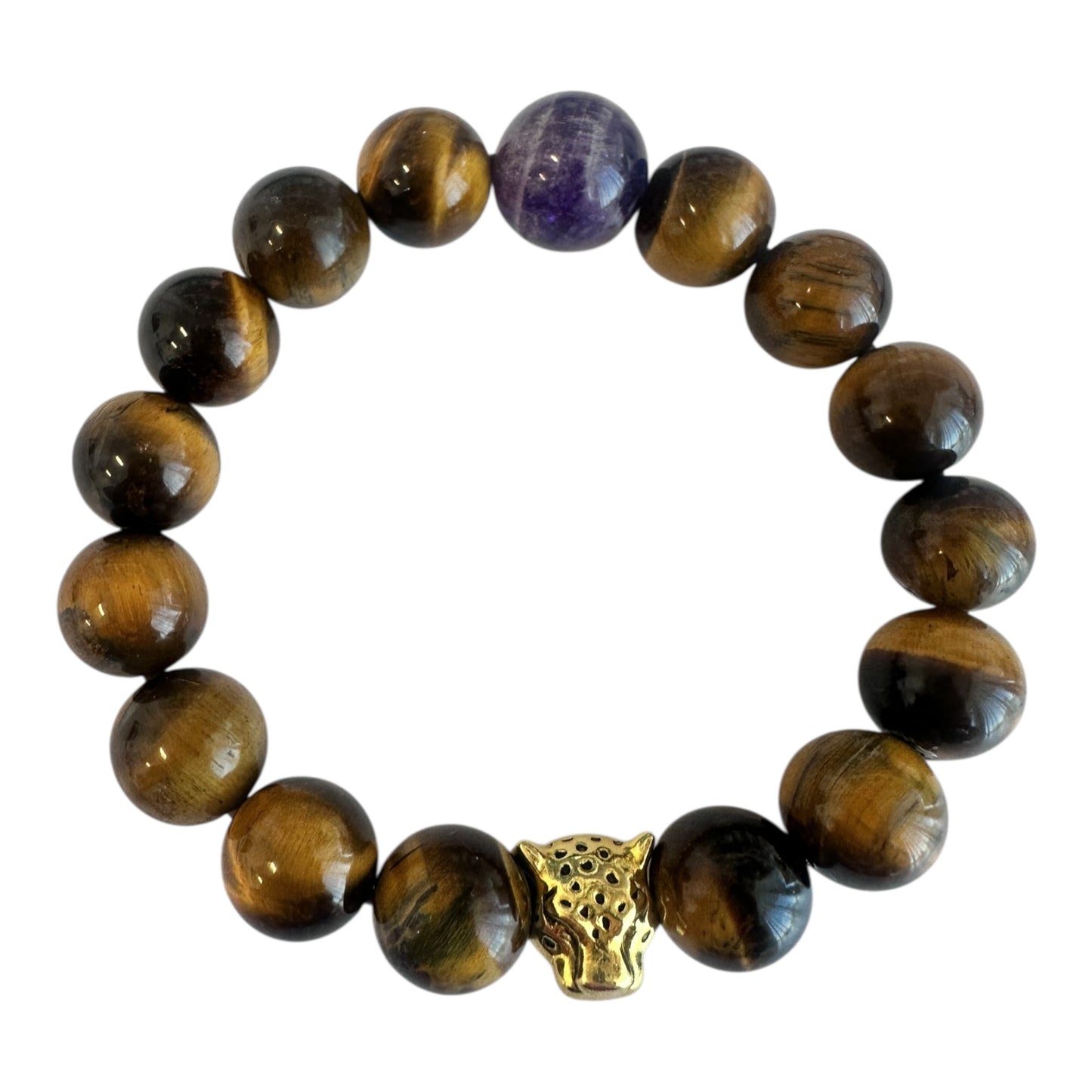 Tiger’s Eye & Amethyst Leopard Power Bracelet