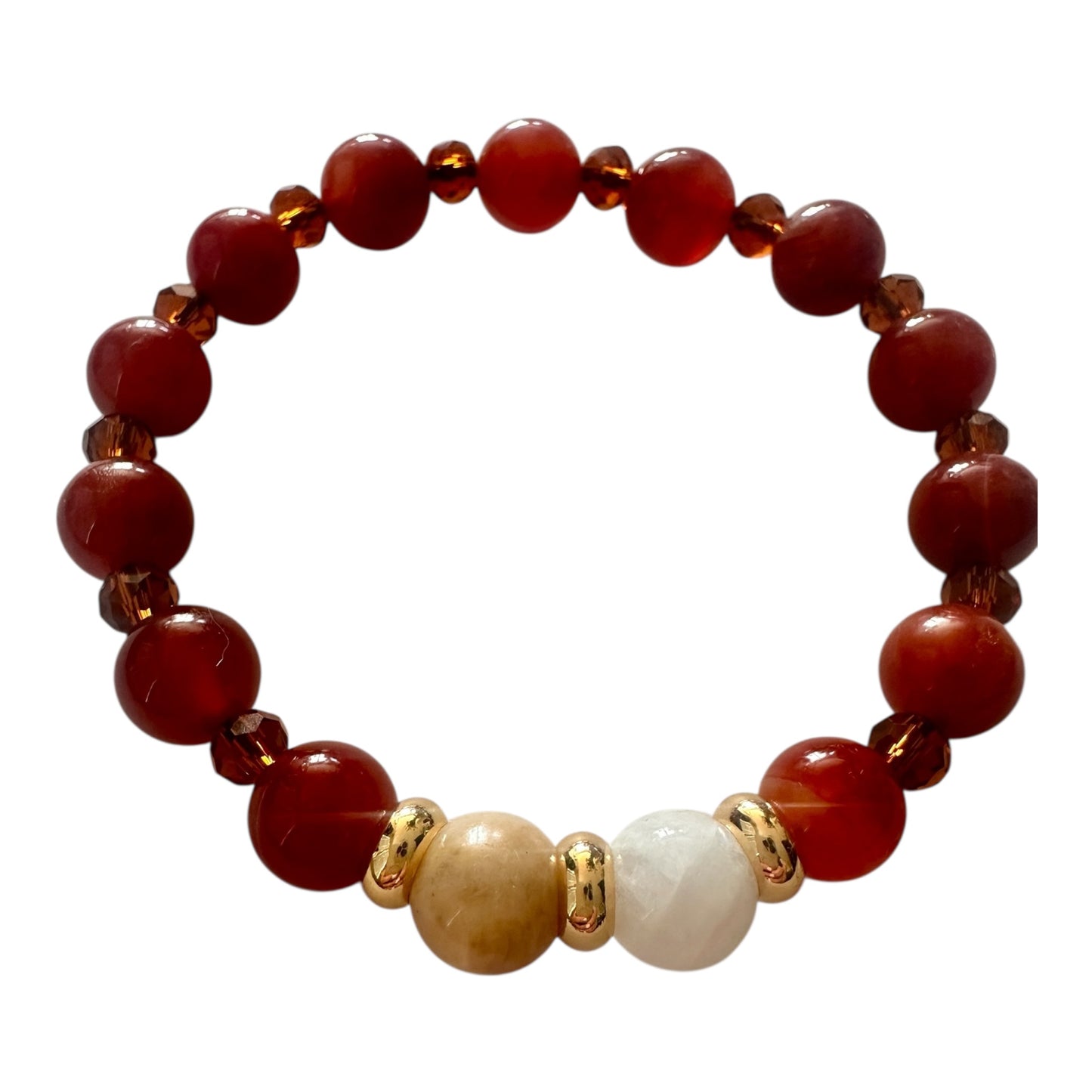 🔥 Glow of Inner Strength – Carnelian & Sunstone Energy Bracelet