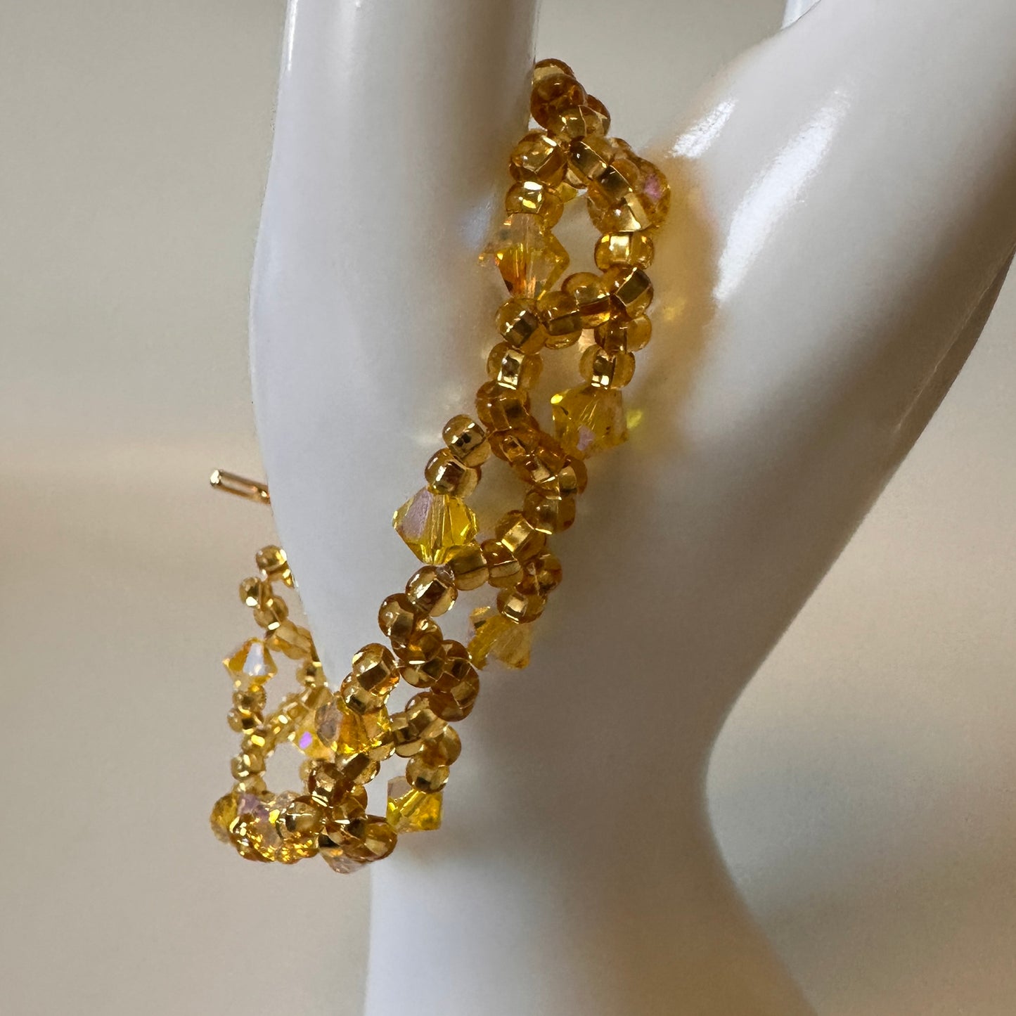 Vine Bracelet – Citrine Glow with Swarovski Crystals