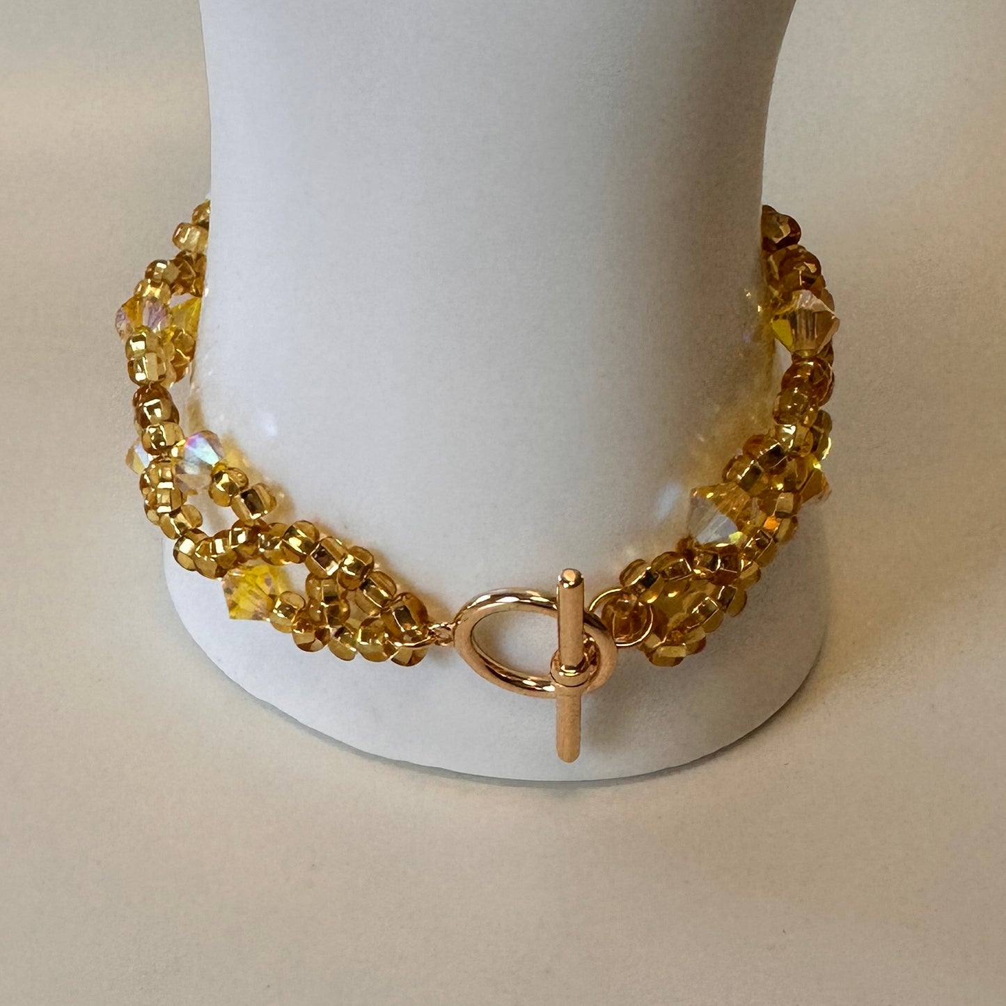 Vine Bracelet – Citrine Glow with Swarovski Crystals
