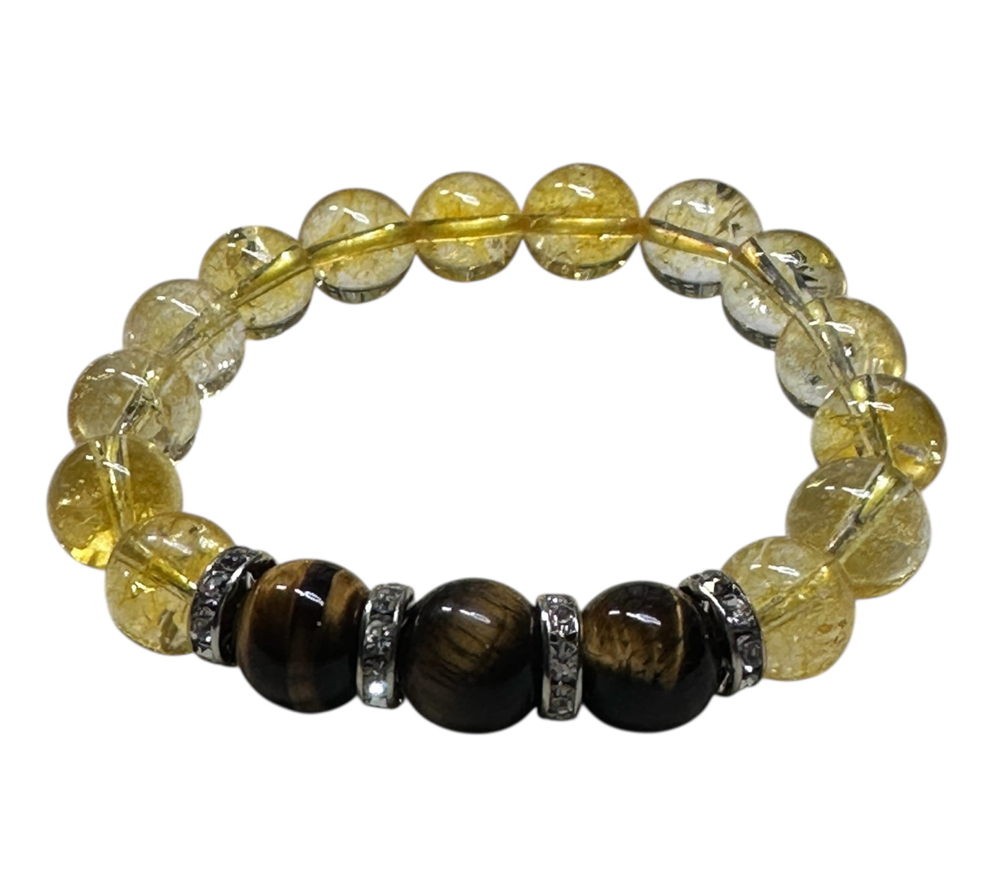 ✨ “Empowered Glow” – Citrine & Tiger’s Eye Bracelet