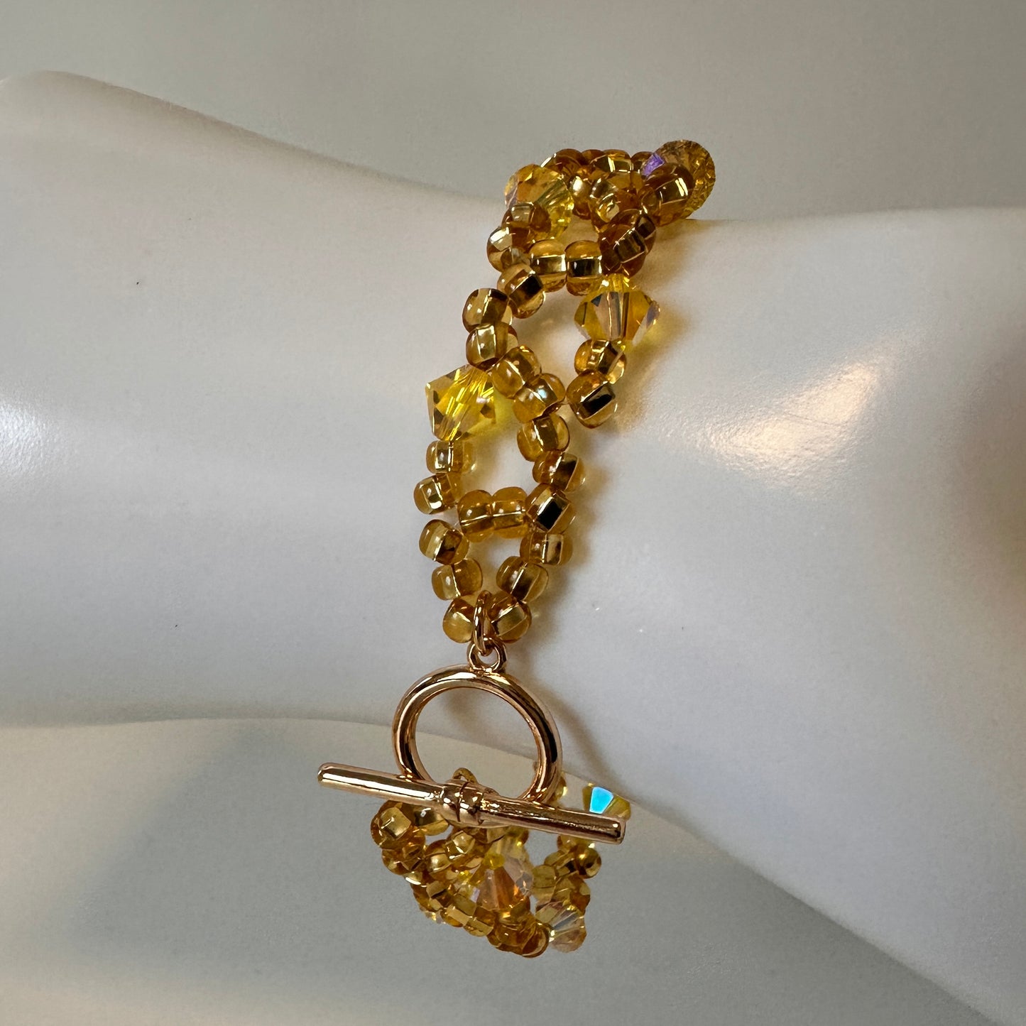 Vine Bracelet – Citrine Glow with Swarovski Crystals