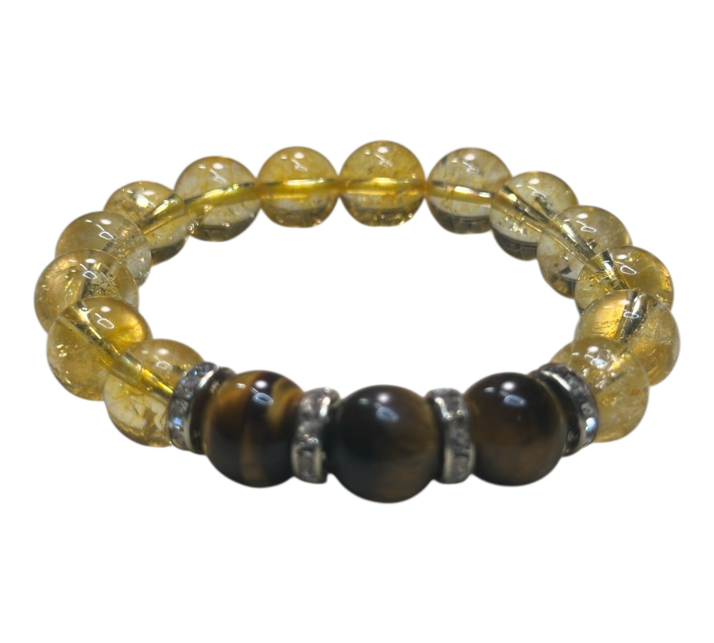 ✨ “Empowered Glow” – Citrine & Tiger’s Eye Bracelet