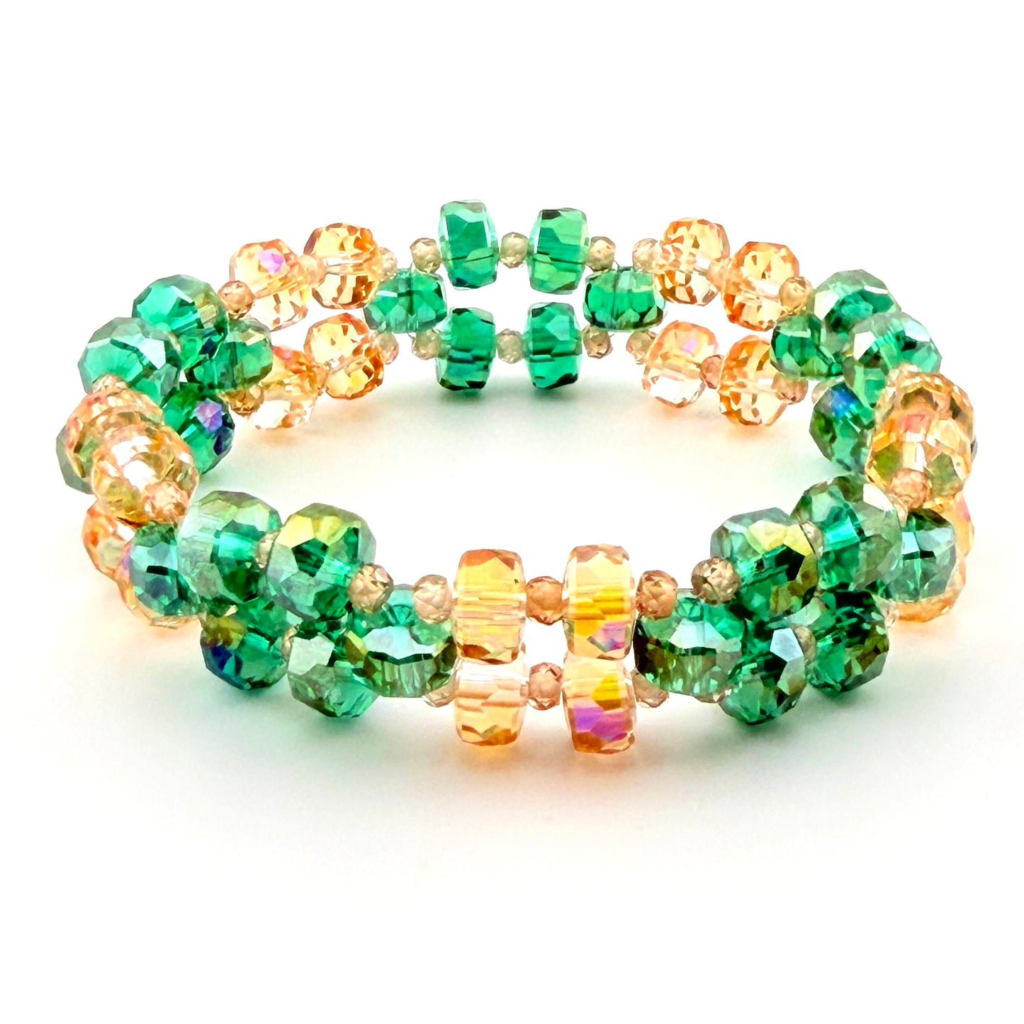 Emerald Sunrise – 3-Layer Elastic Bracelet