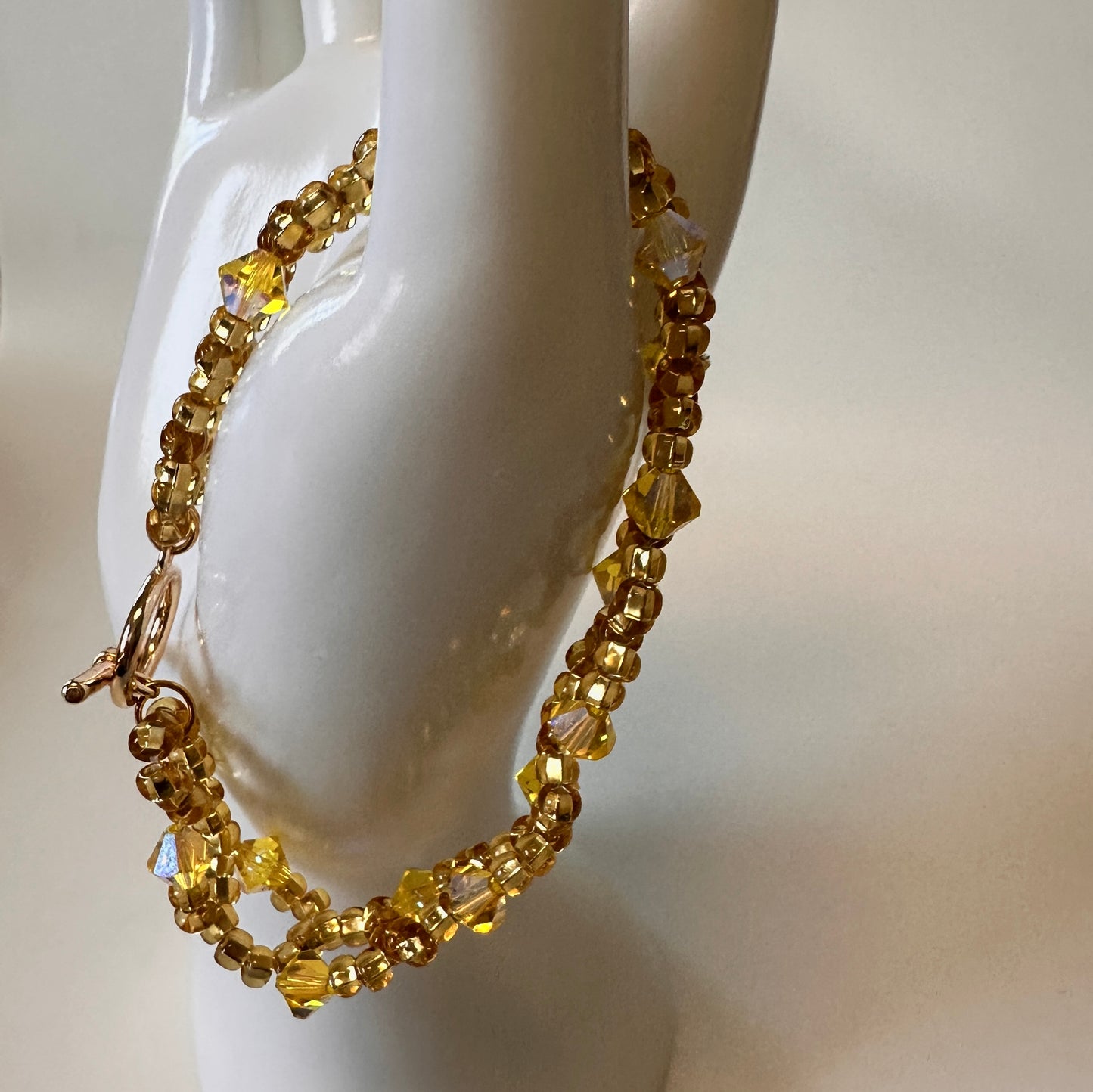 Vine Bracelet – Citrine Glow with Swarovski Crystals