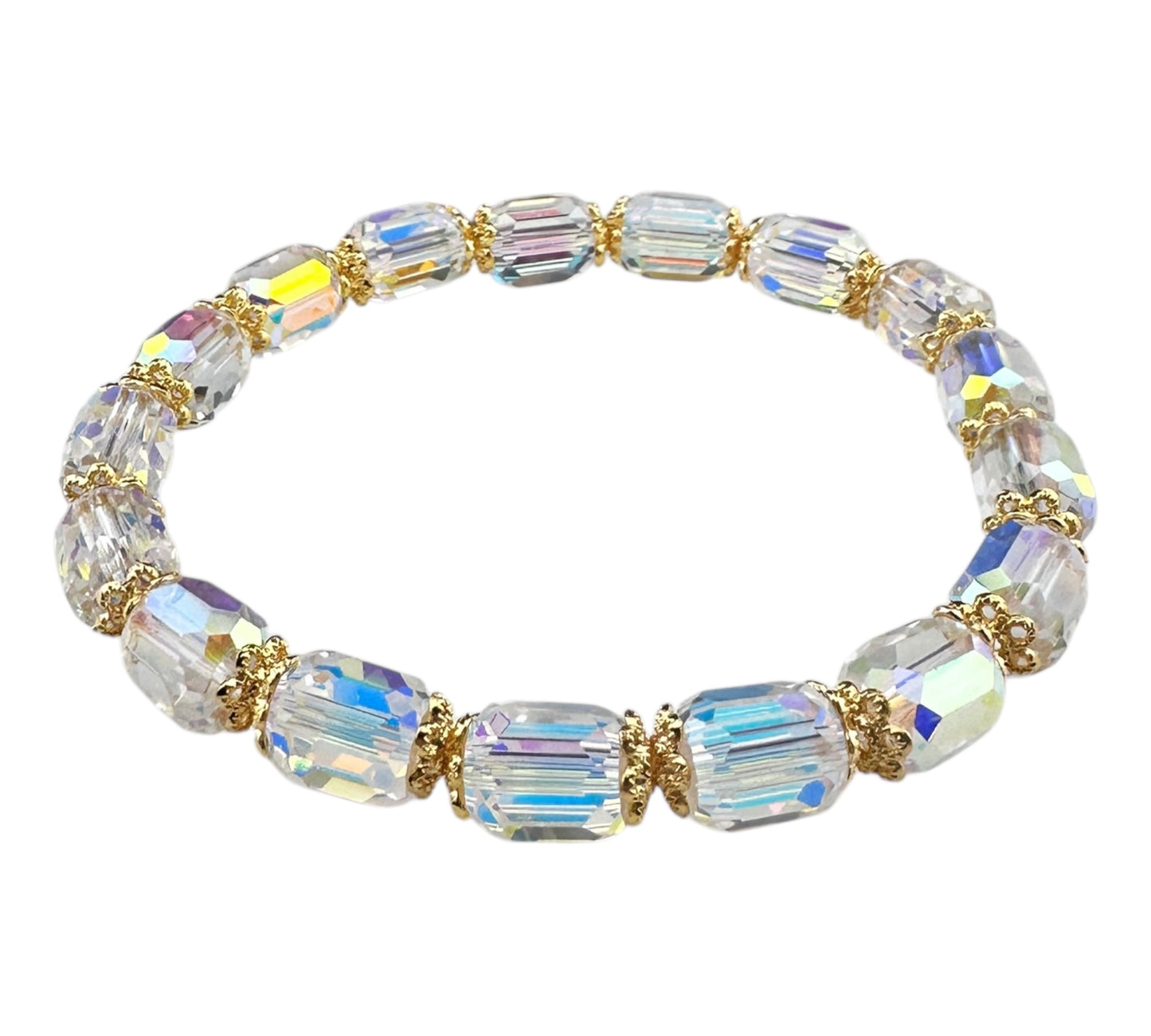 ✨ Green-Plated AB Crystal Bracelet – 18K Gold-Plated | Healing Jewelry for Confidence & Light ✨