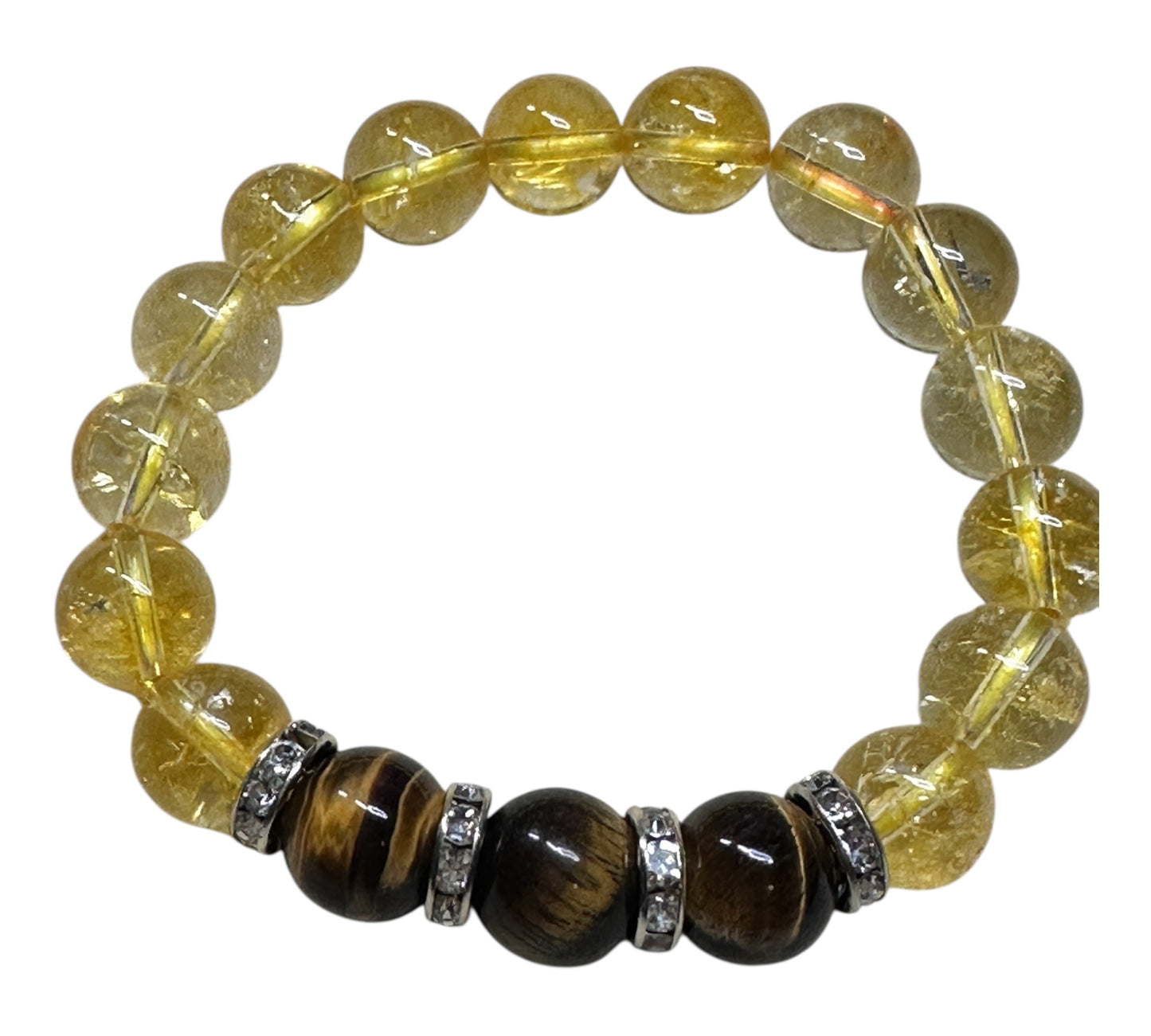 ✨ “Empowered Glow” – Citrine & Tiger’s Eye Bracelet