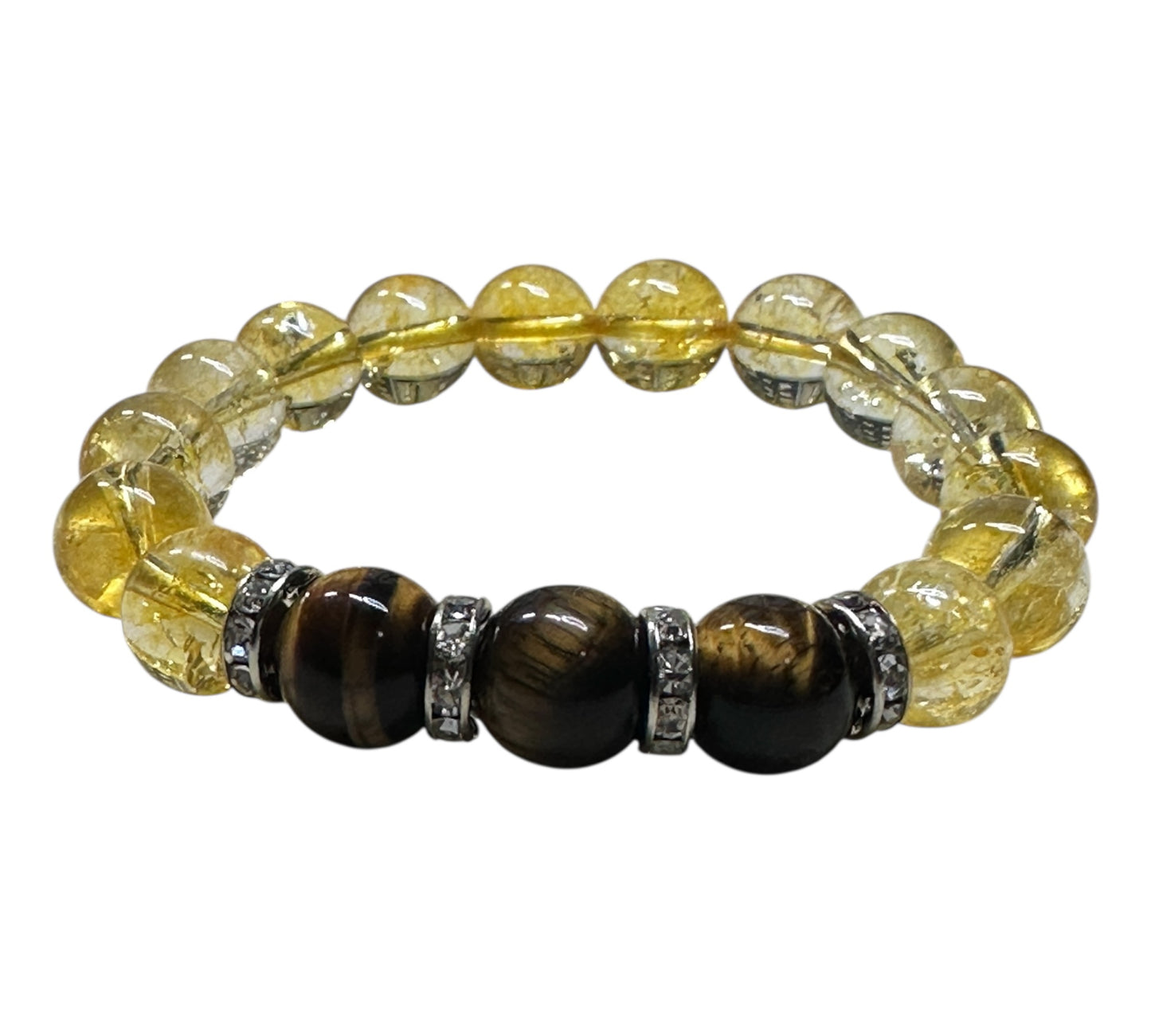 ✨ “Empowered Glow” – Citrine & Tiger’s Eye Bracelet