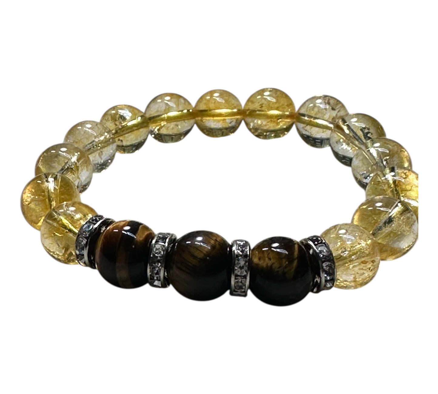 ✨ “Empowered Glow” – Citrine & Tiger’s Eye Bracelet