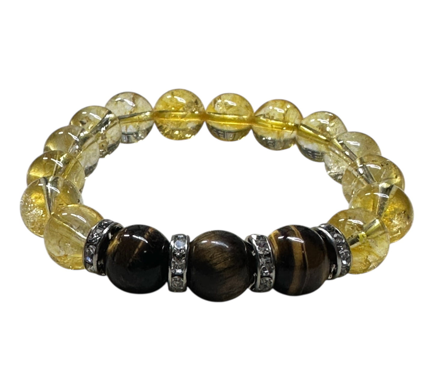 ✨ “Empowered Glow” – Citrine & Tiger’s Eye Bracelet