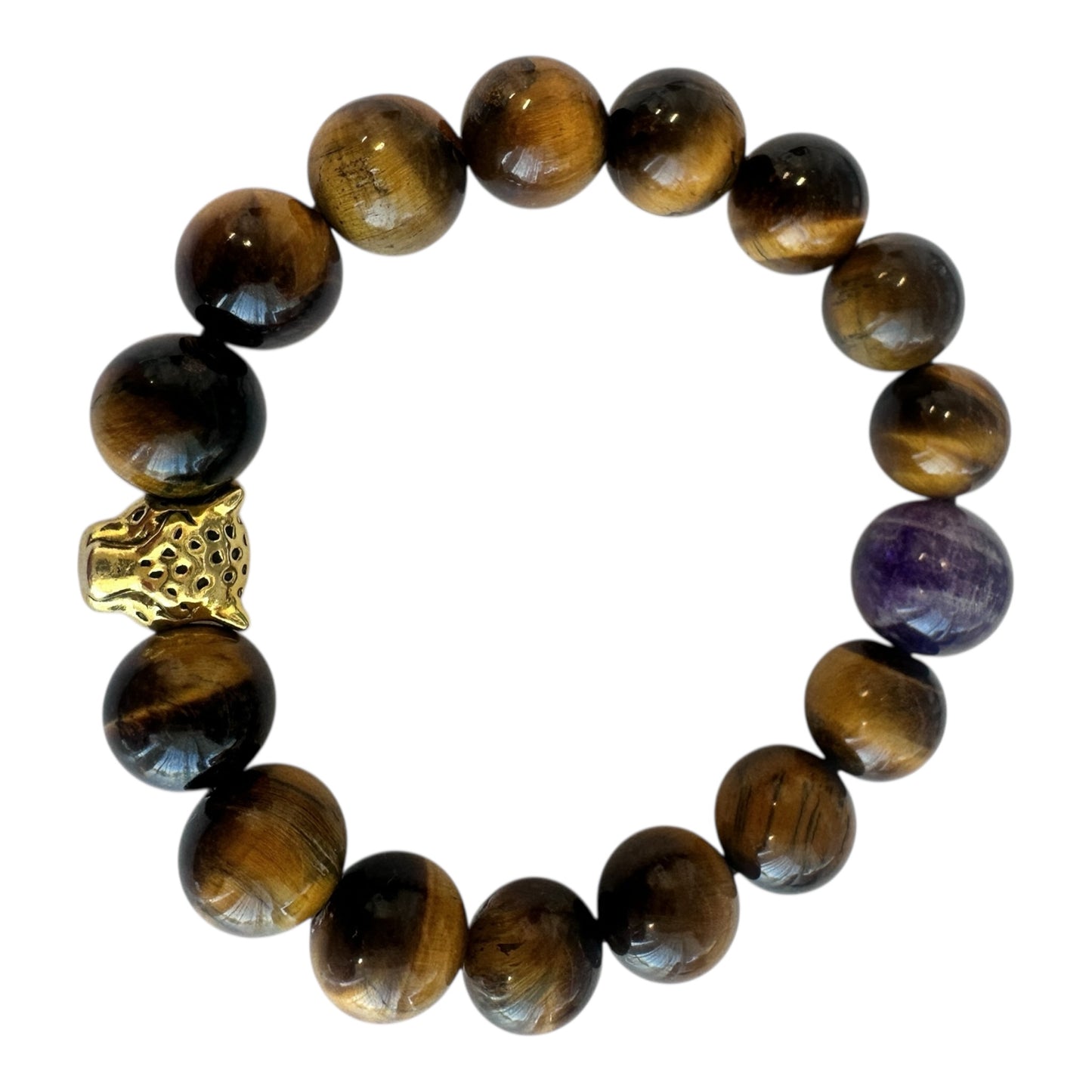 Tiger’s Eye & Amethyst Leopard Power Bracelet