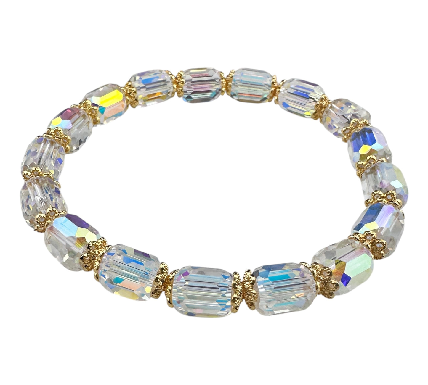 ✨ Green-Plated AB Crystal Bracelet – 18K Gold-Plated | Healing Jewelry for Confidence & Light ✨