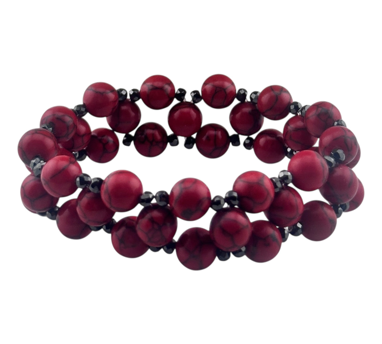 Three tier howlite stretch bracelet