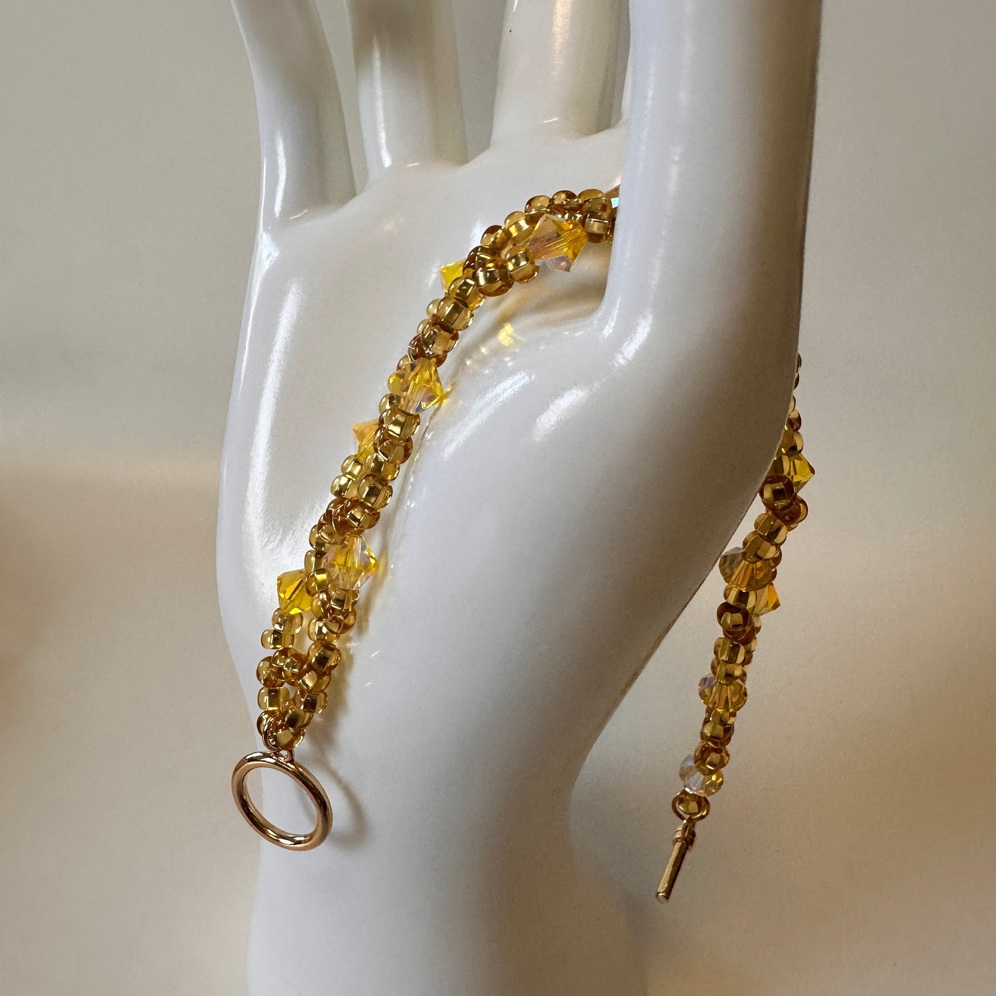 Vine Bracelet – Citrine Glow with Swarovski Crystals