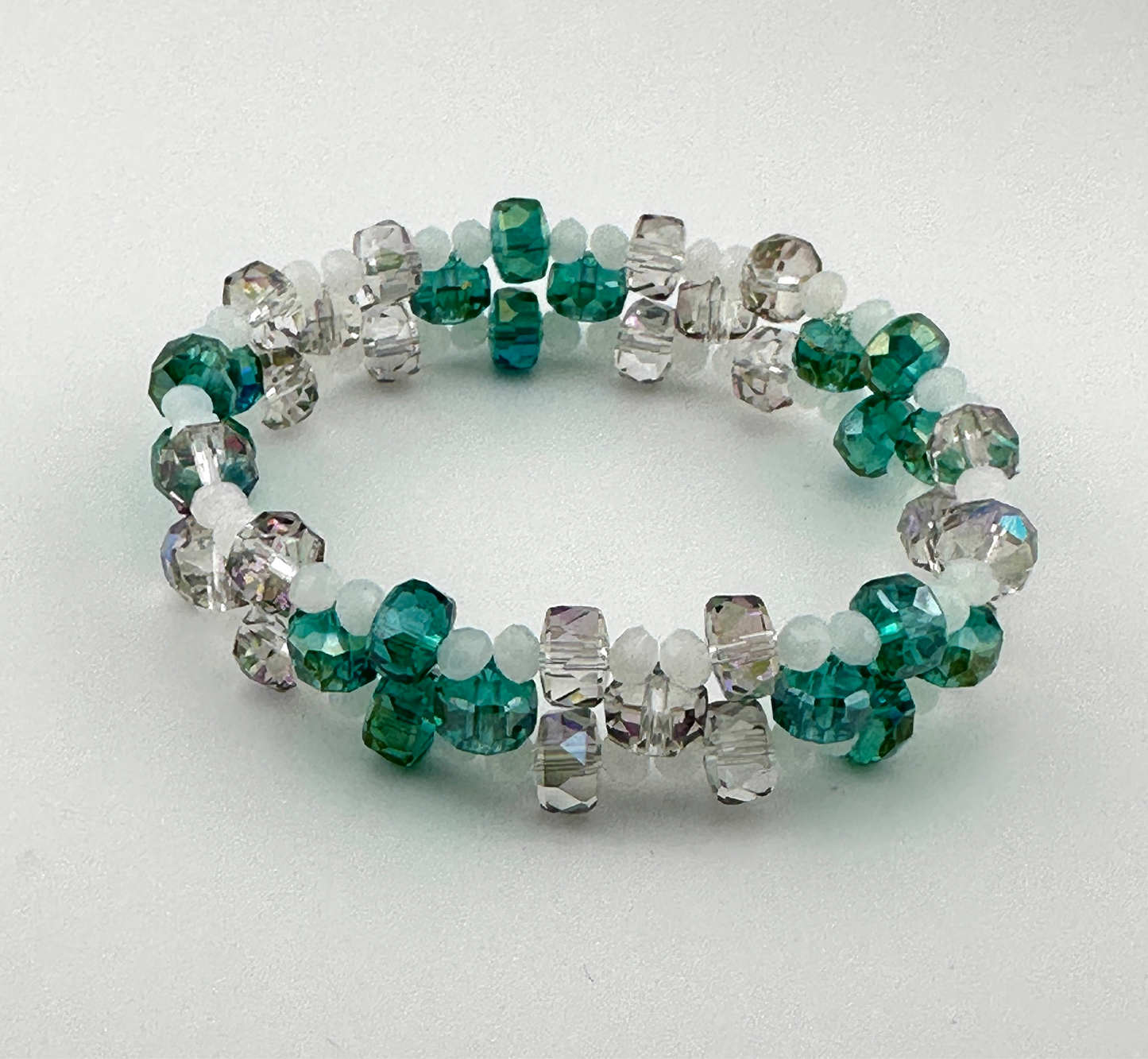 Three-Tier Diamond Cut Stretch Bracelet