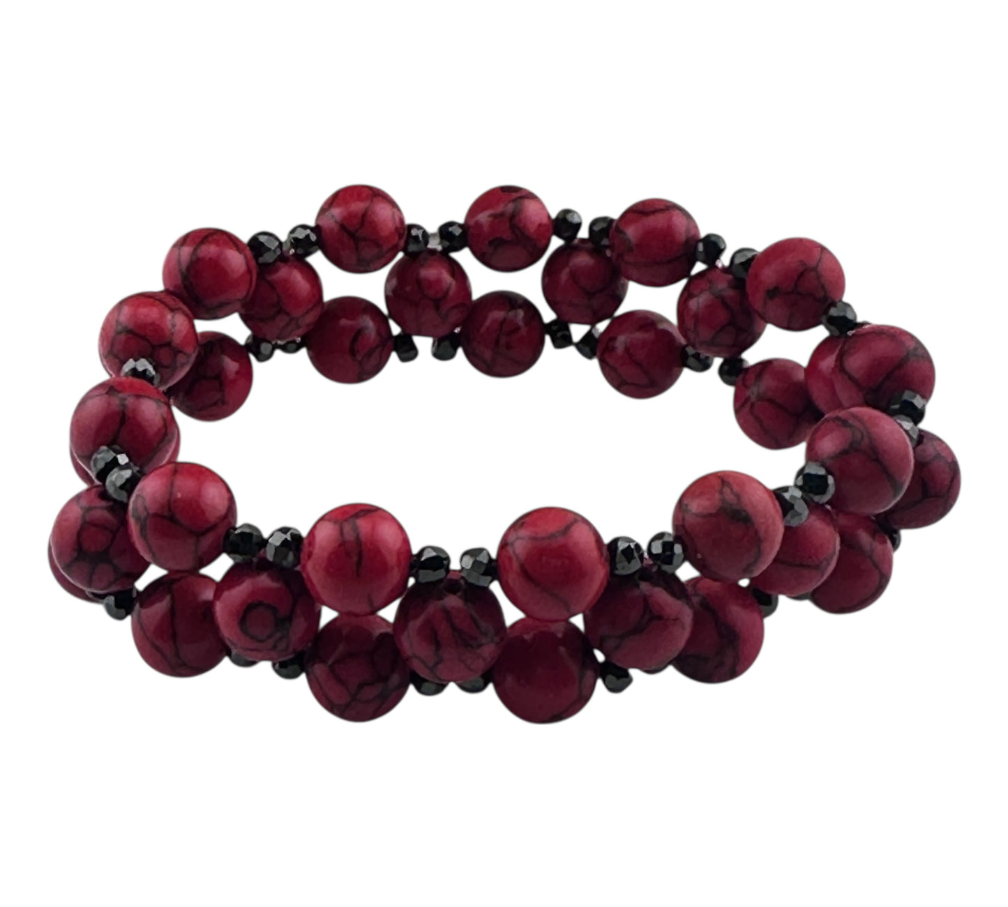 Three tier howlite stretch bracelet