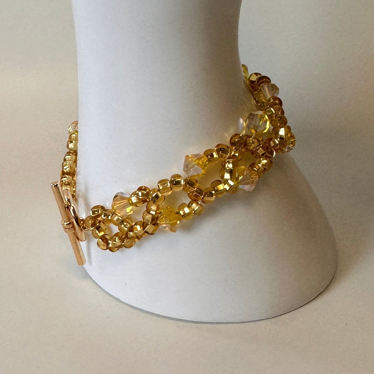 Vine Bracelet – Citrine Glow with Swarovski Crystals