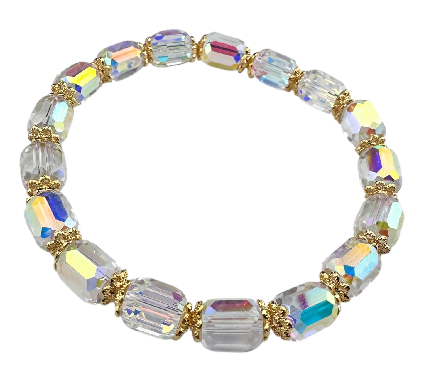 ✨ Green-Plated AB Crystal Bracelet – 18K Gold-Plated | Healing Jewelry for Confidence & Light ✨