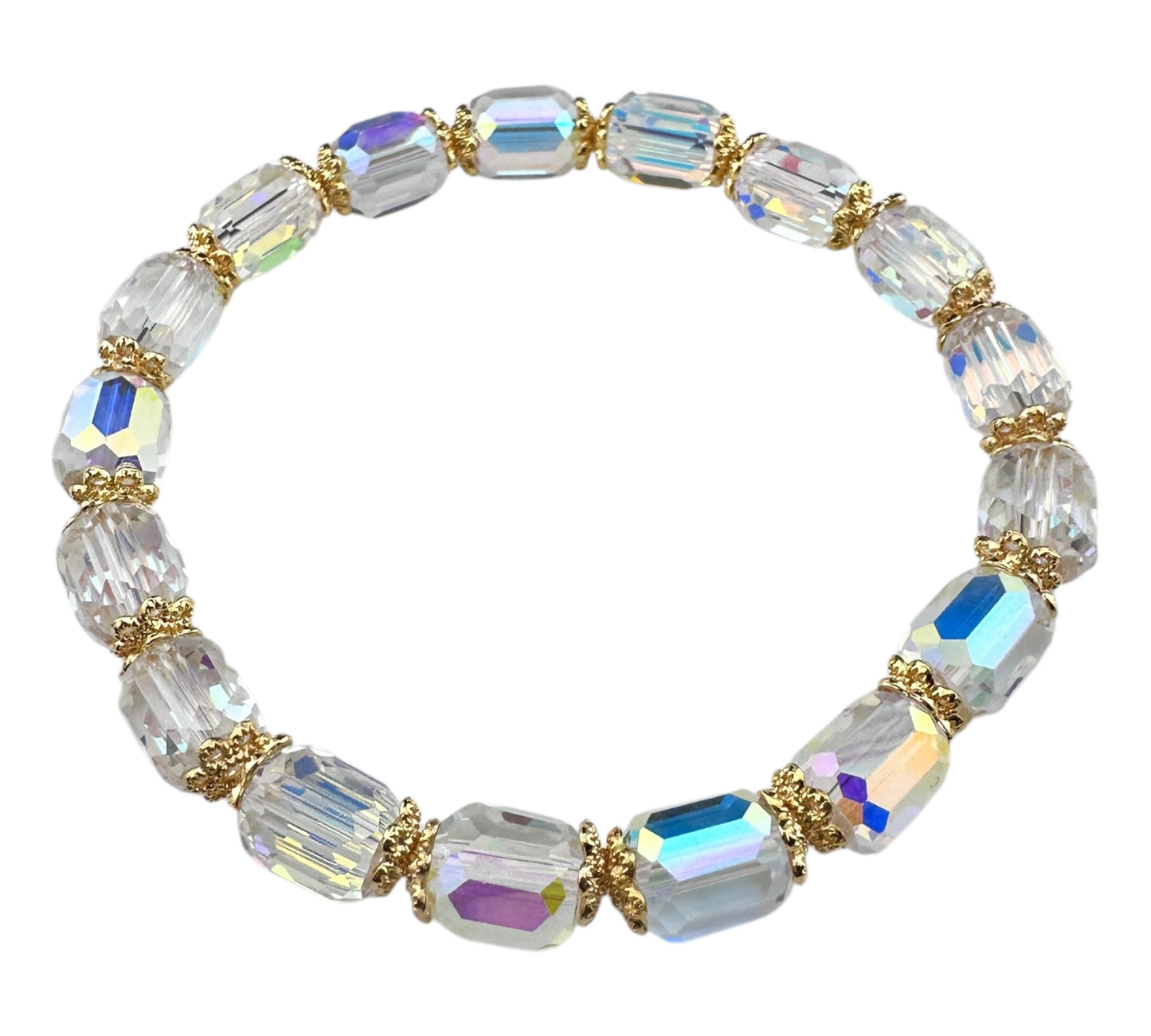✨ Green-Plated AB Crystal Bracelet – 18K Gold-Plated | Healing Jewelry for Confidence & Light ✨