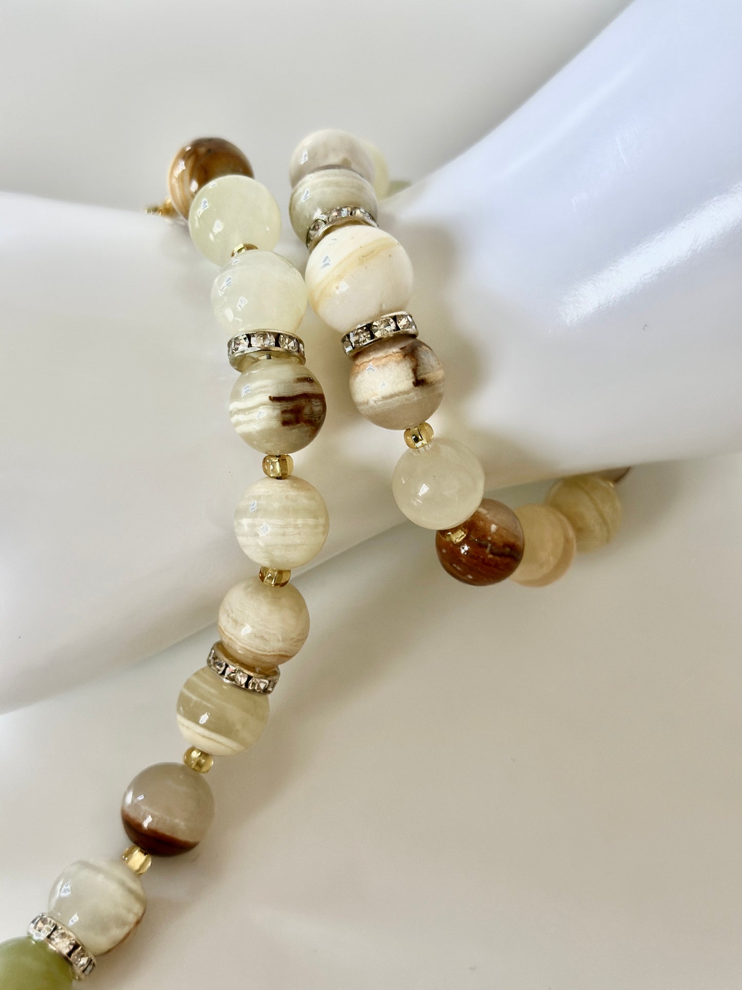 Green Onyx & Agate Necklace and Bracelet Set – Healing Crystal Jewelry