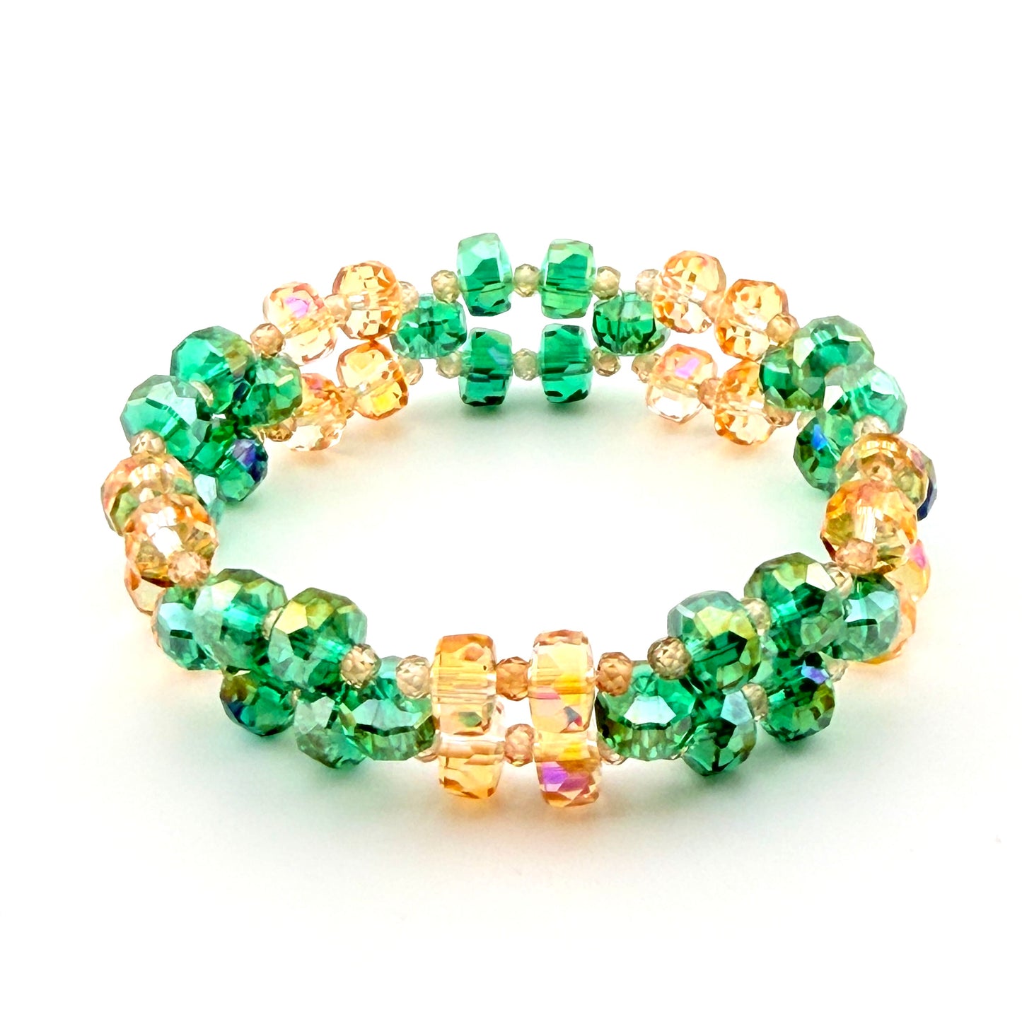 Emerald Sunrise – 3-Layer Elastic Bracelet