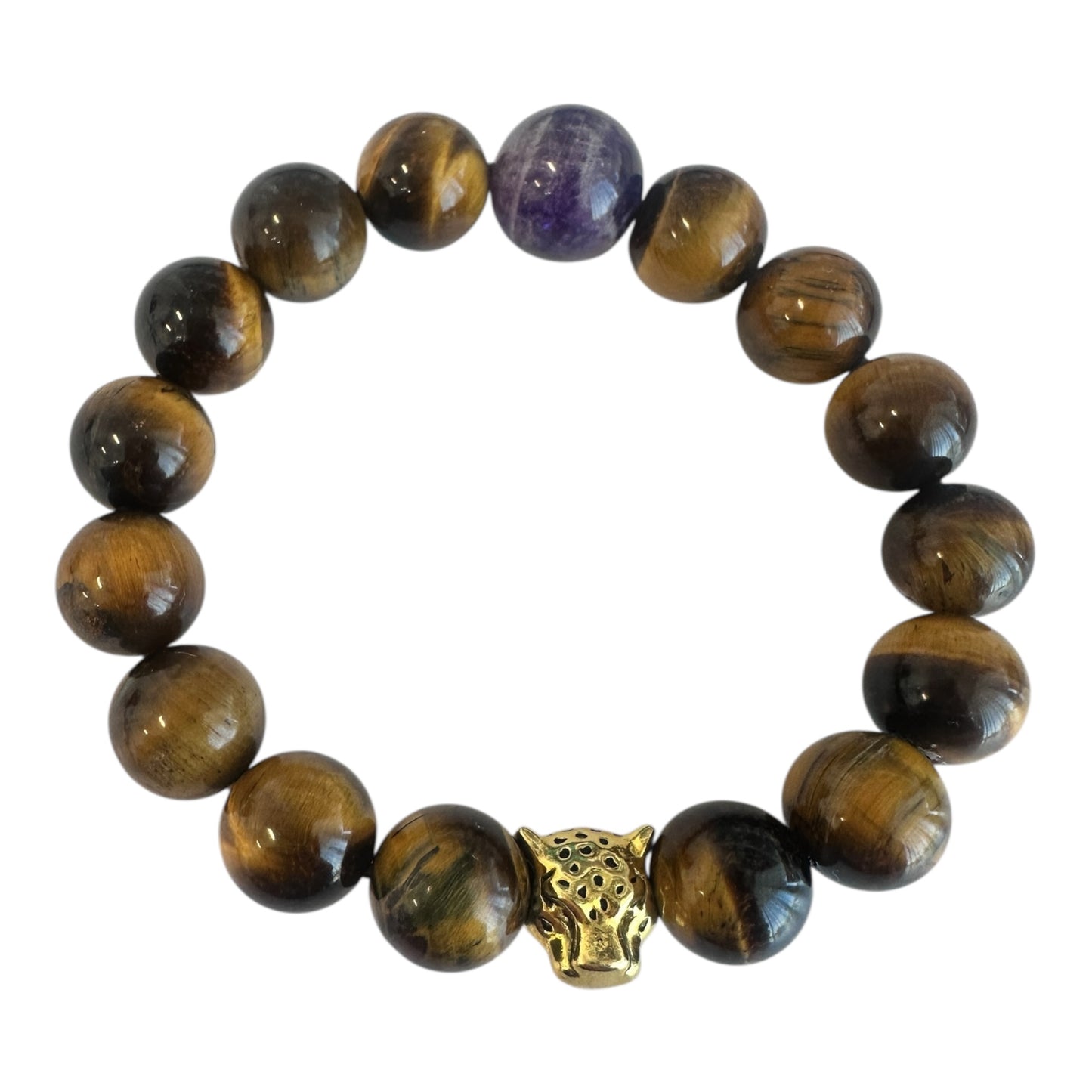 Tiger’s Eye & Amethyst Leopard Power Bracelet
