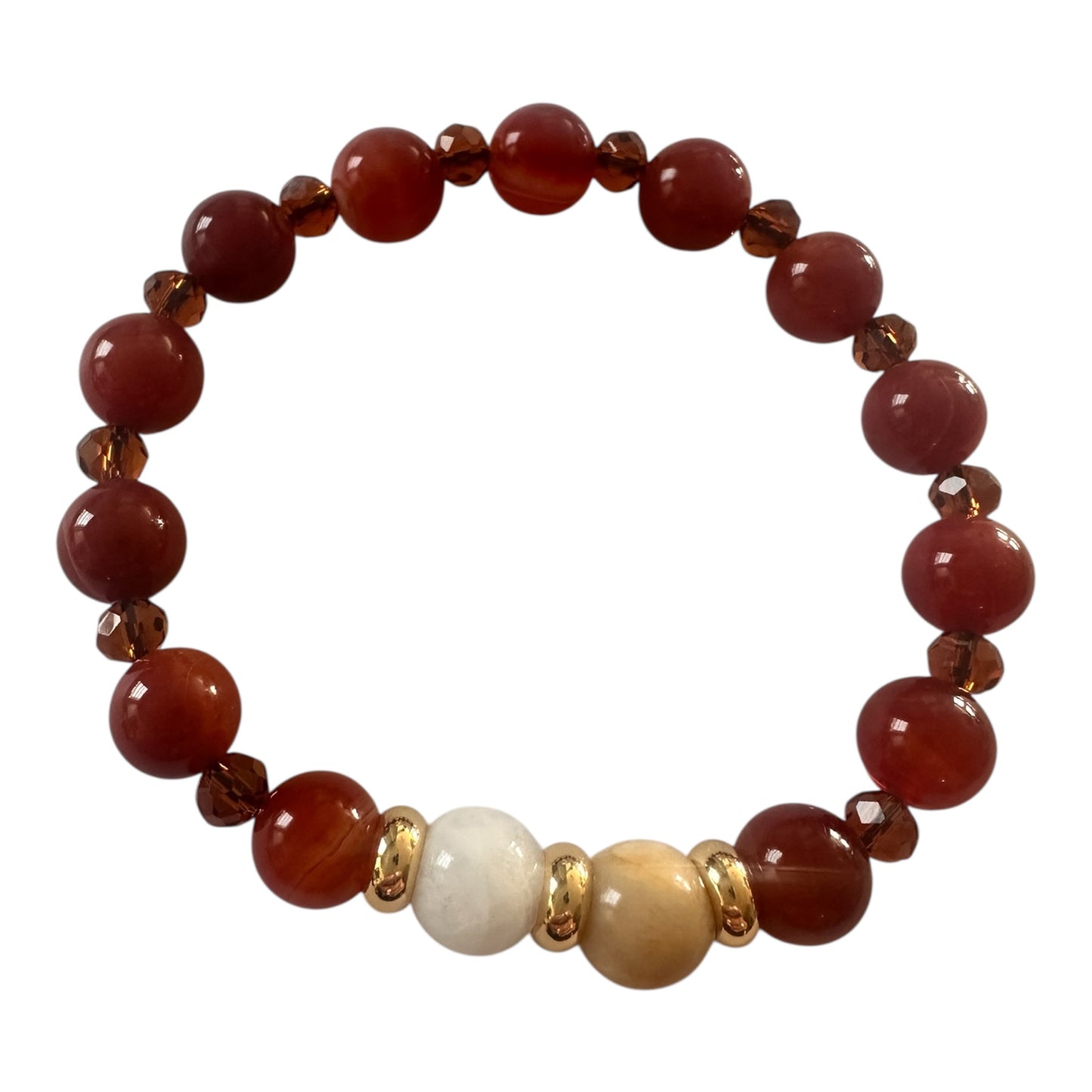 🔥 Glow of Inner Strength – Carnelian & Sunstone Energy Bracelet