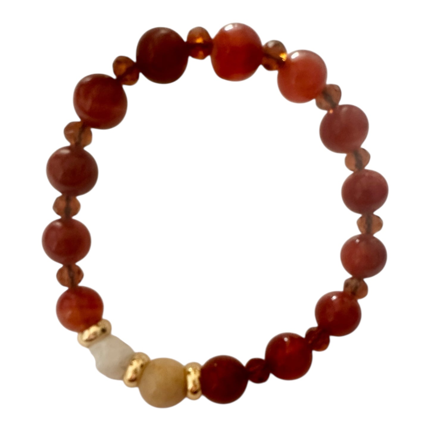 🔥 Glow of Inner Strength – Carnelian & Sunstone Energy Bracelet