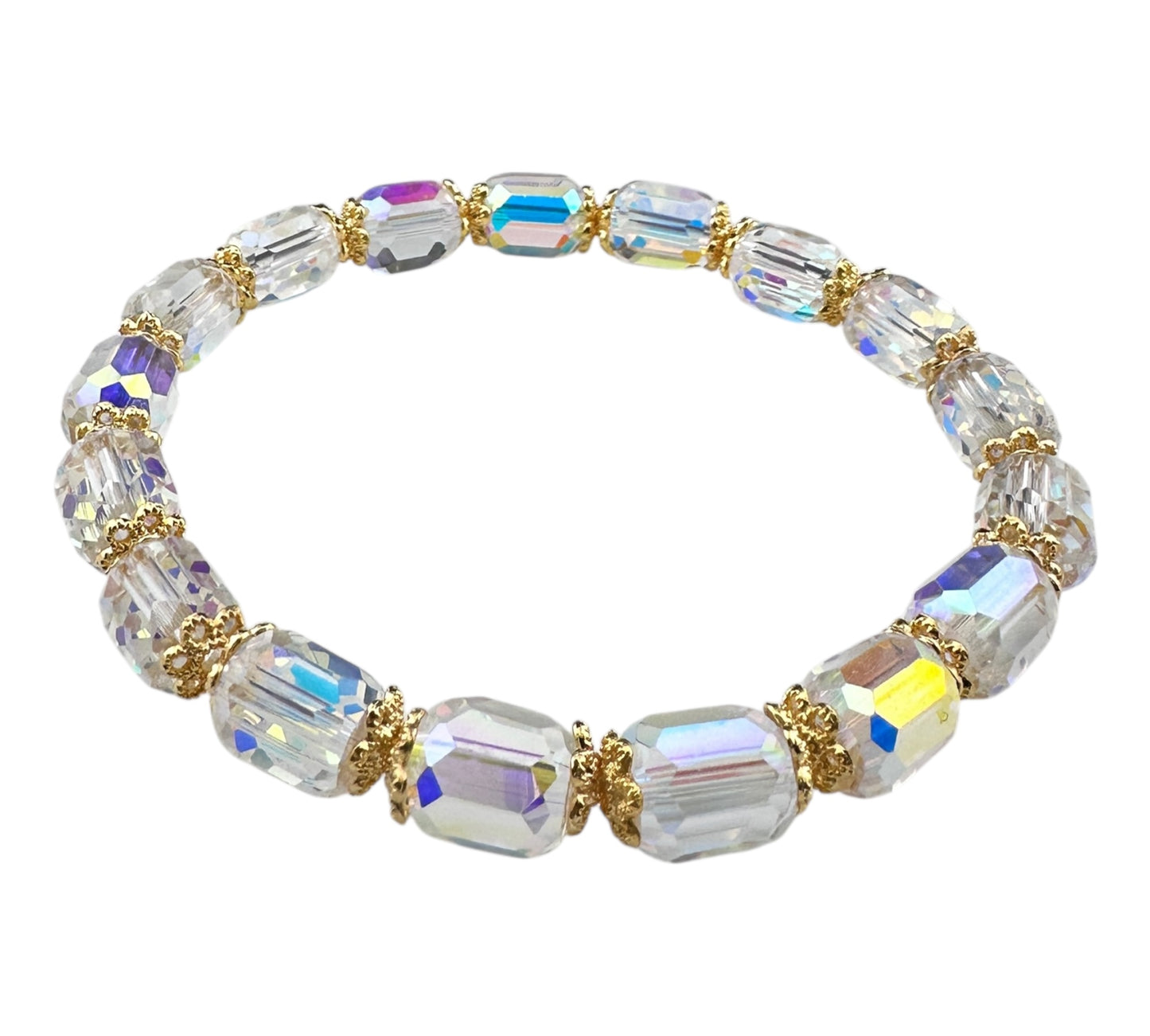 ✨ Green-Plated AB Crystal Bracelet – 18K Gold-Plated | Healing Jewelry for Confidence & Light ✨