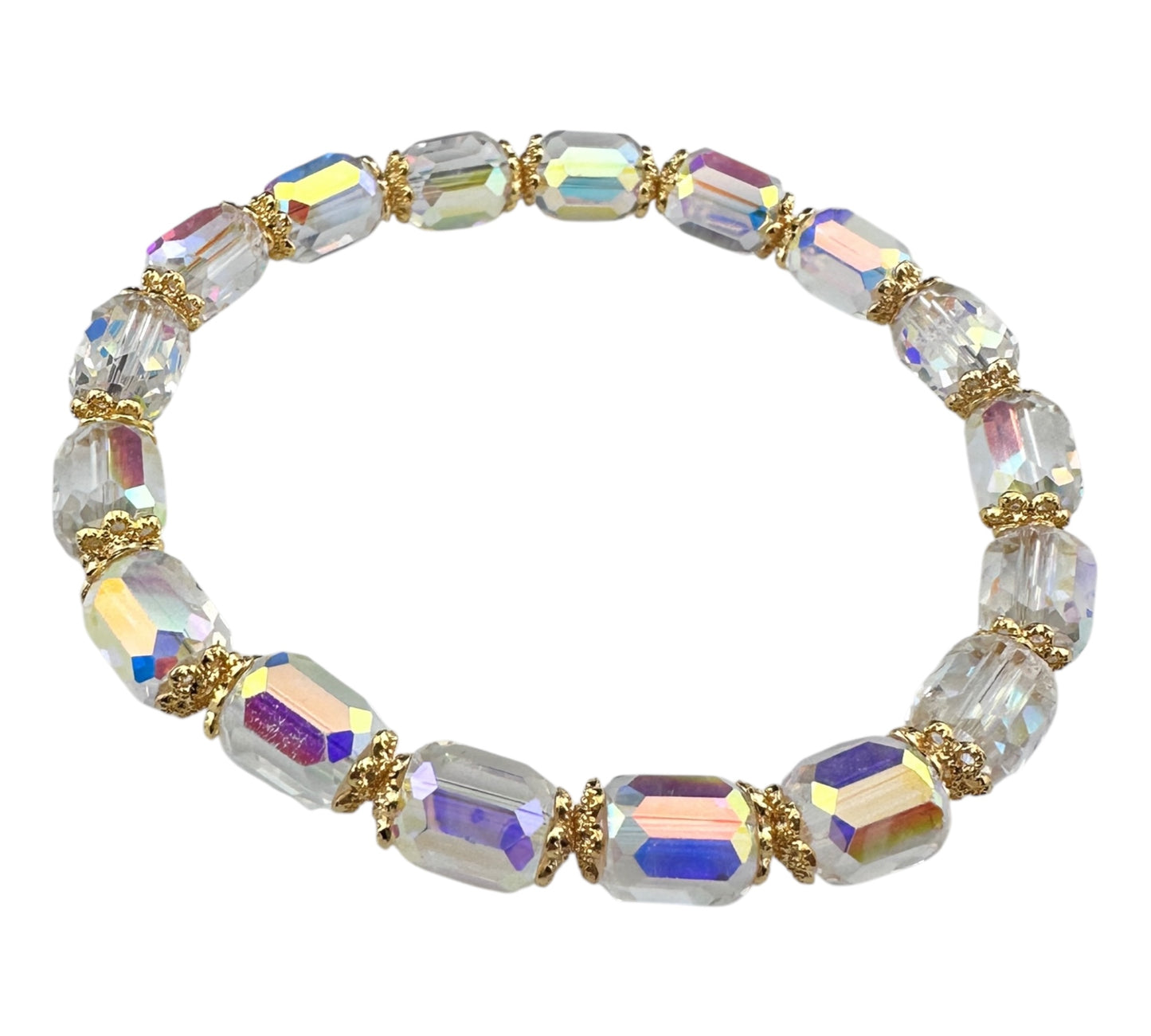 ✨ Green-Plated AB Crystal Bracelet – 18K Gold-Plated | Healing Jewelry for Confidence & Light ✨