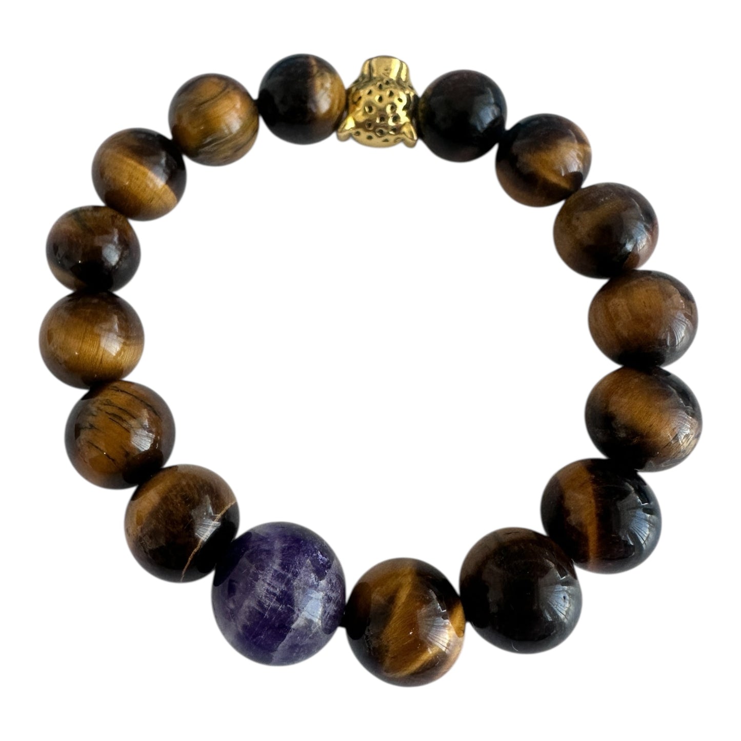 Tiger’s Eye & Amethyst Leopard Power Bracelet