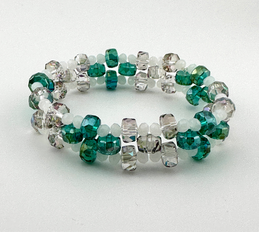 Three-Tier Diamond Cut Stretch Bracelet