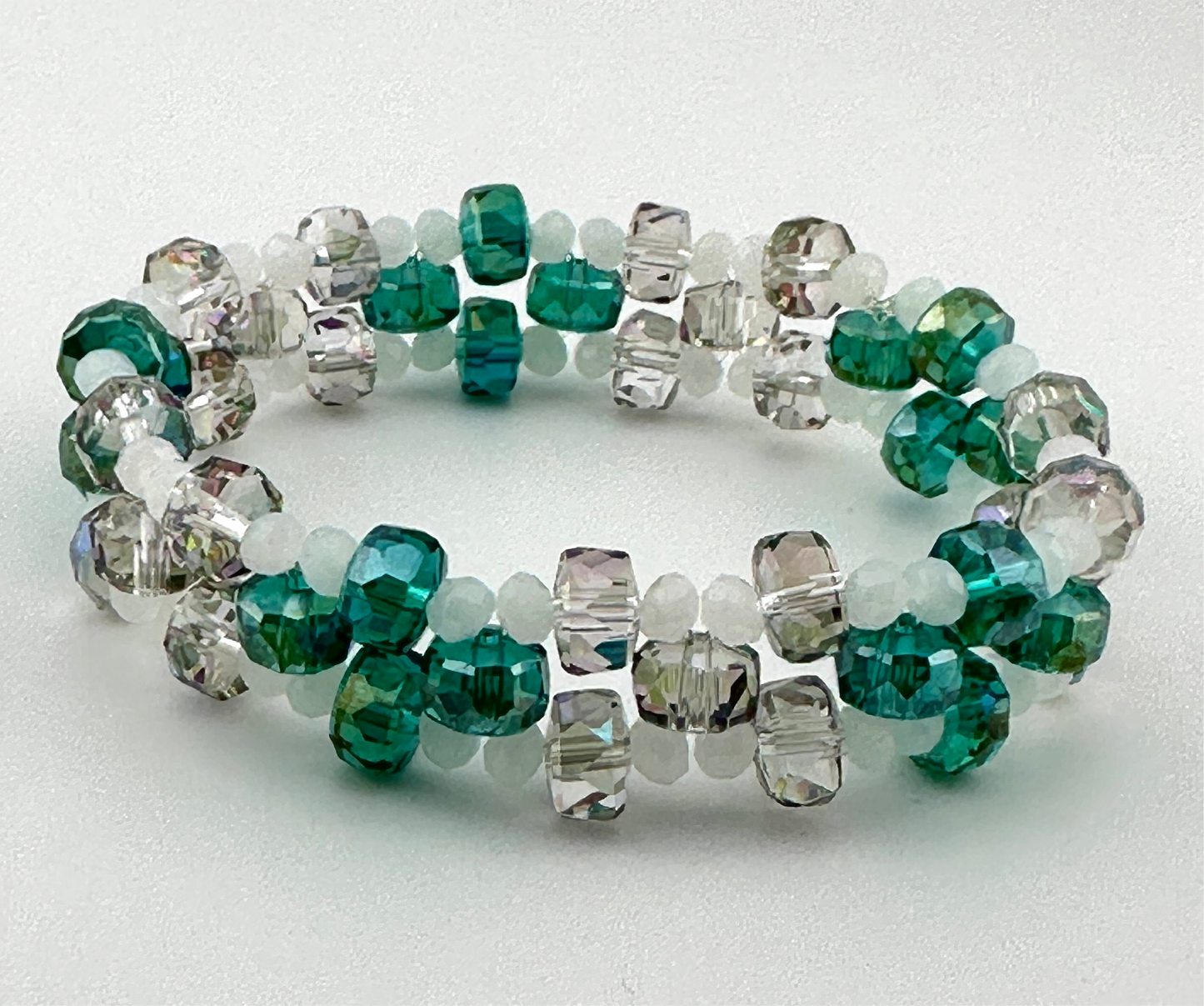 Three-Tier Diamond Cut Stretch Bracelet