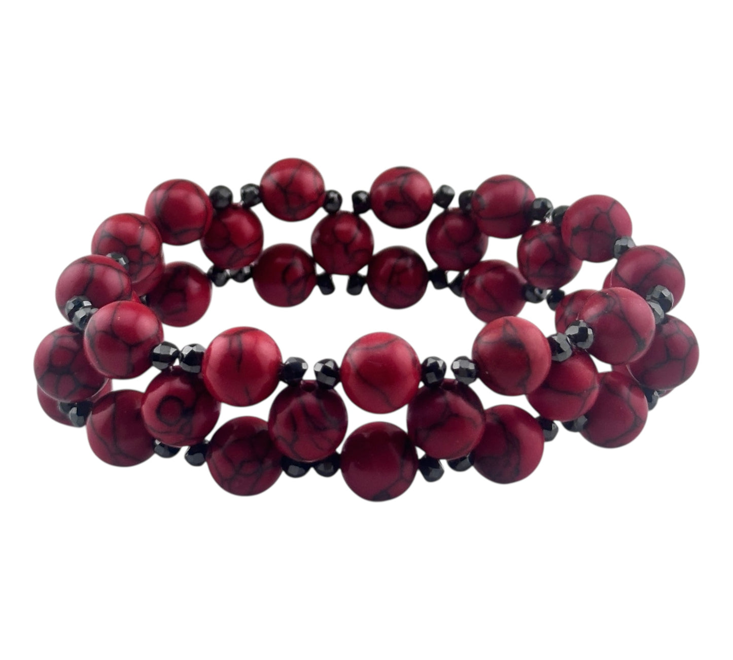 Three tier howlite stretch bracelet
