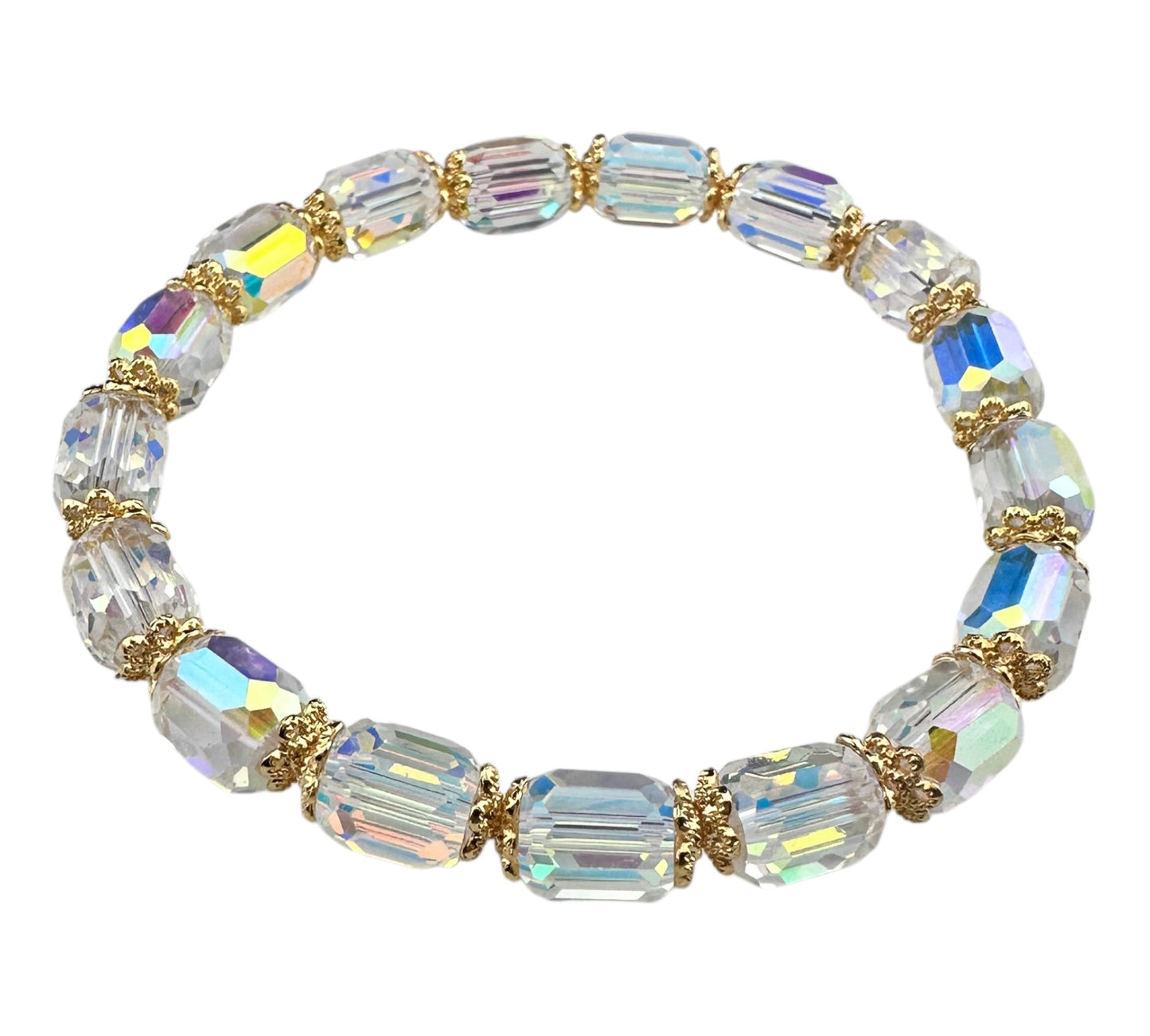 ✨ Green-Plated AB Crystal Bracelet – 18K Gold-Plated | Healing Jewelry for Confidence & Light ✨