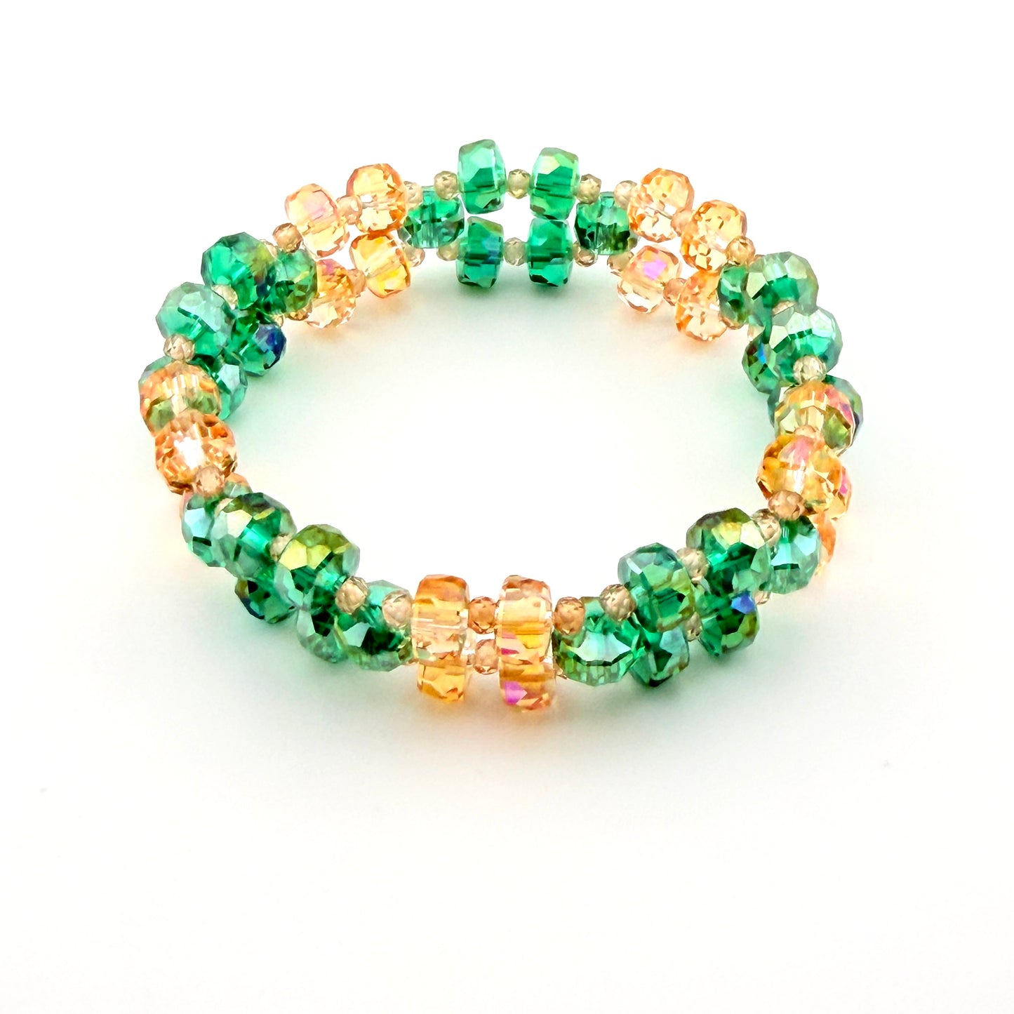Emerald Sunrise – 3-Layer Elastic Bracelet