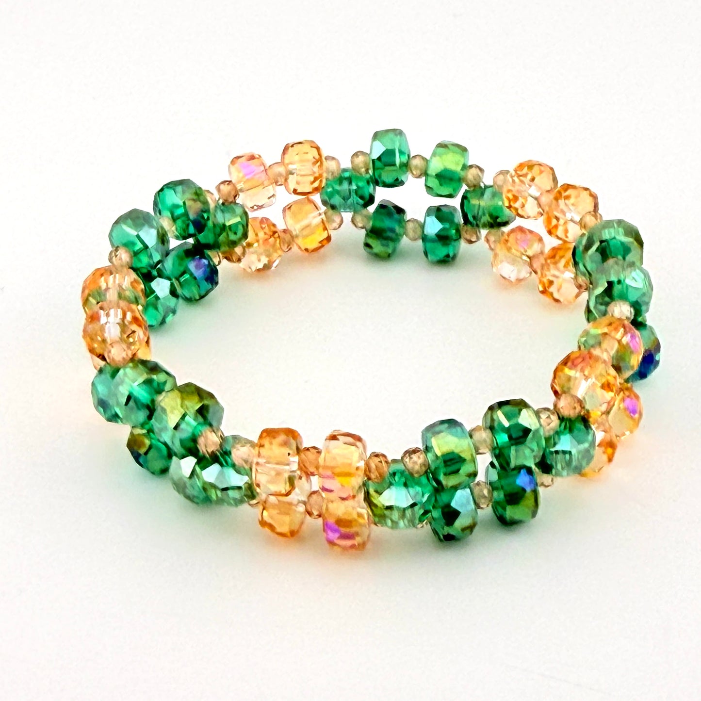 Emerald Sunrise – 3-Layer Elastic Bracelet