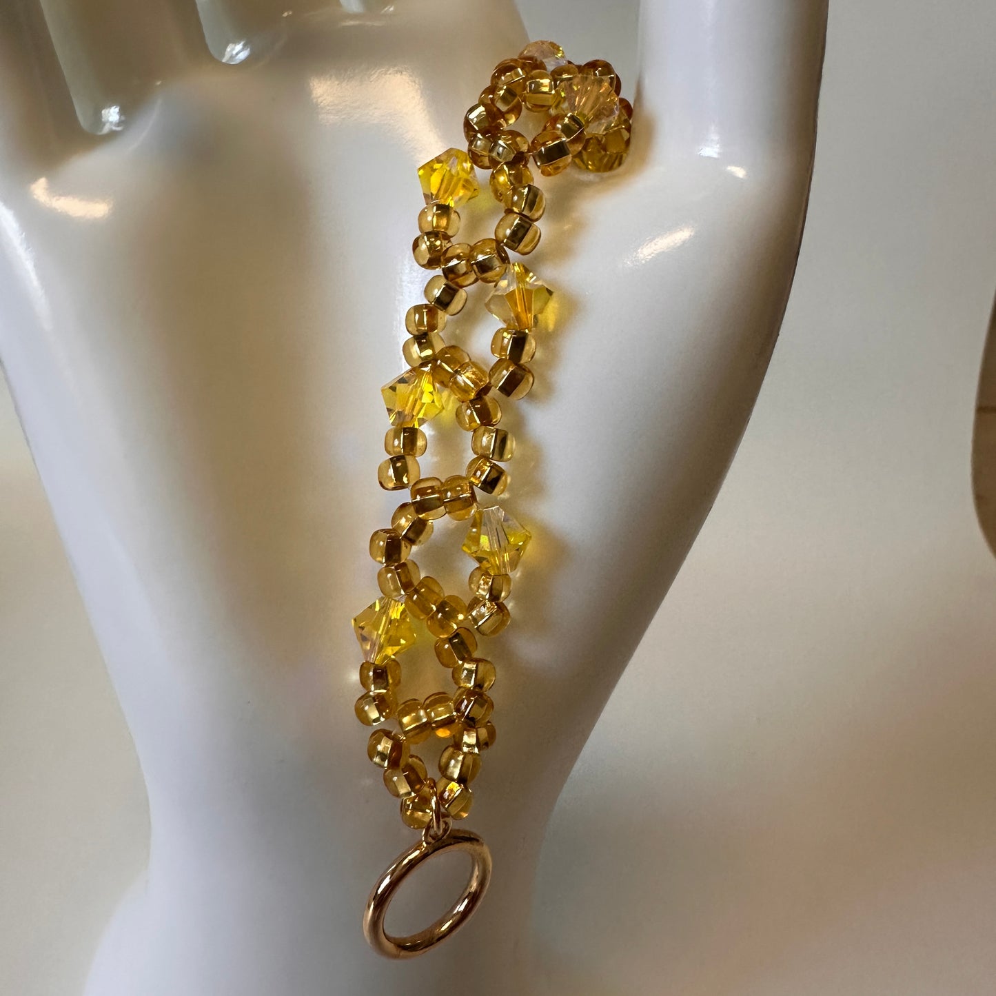 Vine Bracelet – Citrine Glow with Swarovski Crystals