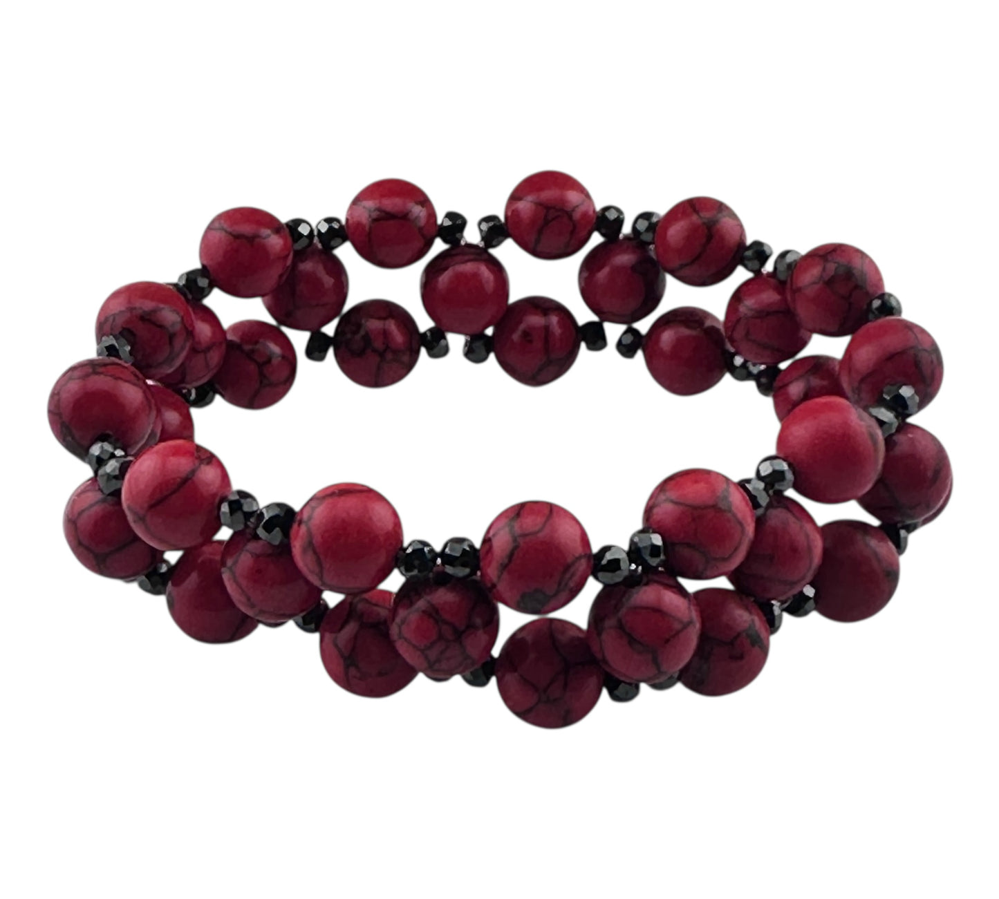 Three tier howlite stretch bracelet
