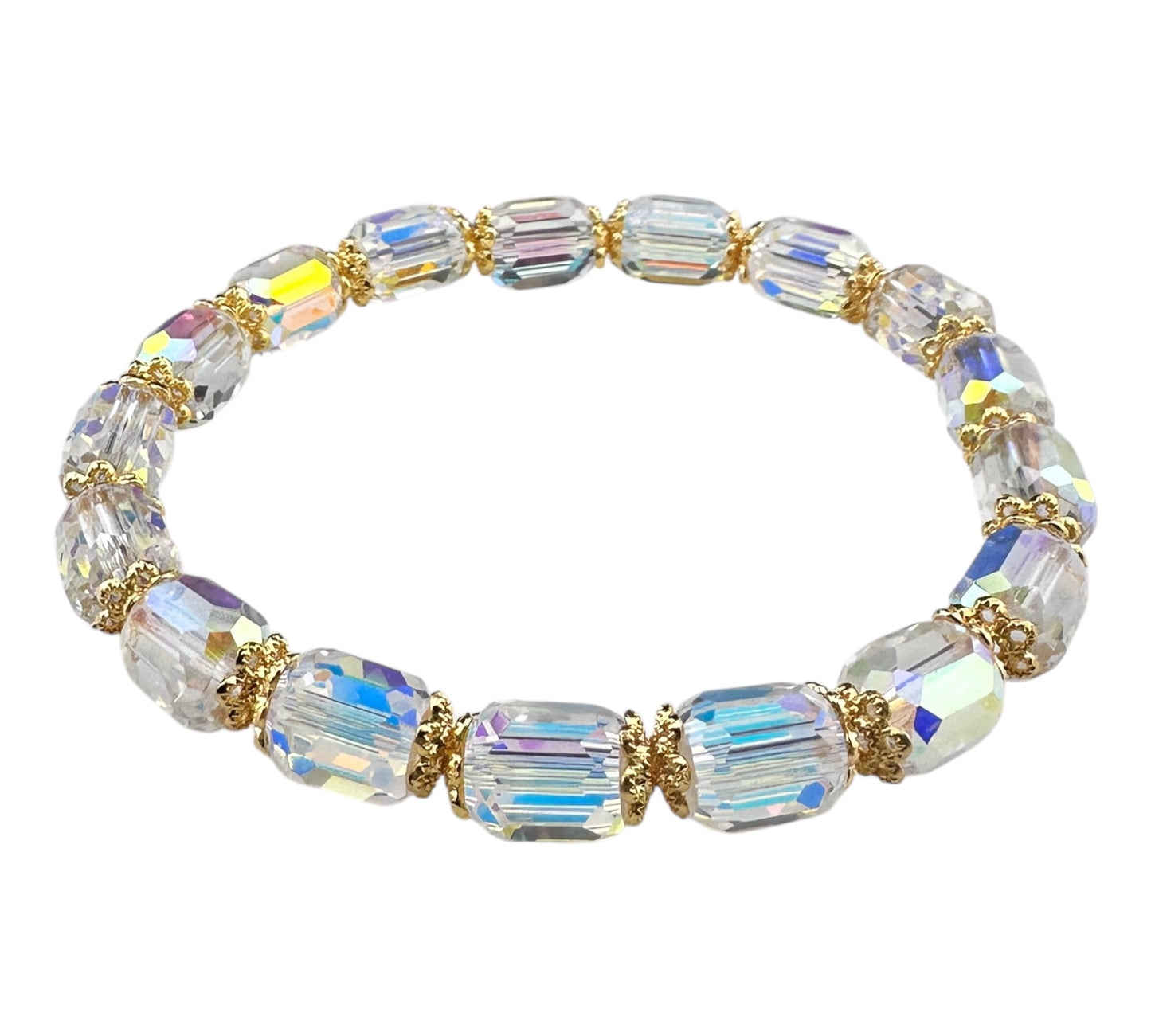 ✨ Green-Plated AB Crystal Bracelet – 18K Gold-Plated | Healing Jewelry for Confidence & Light ✨