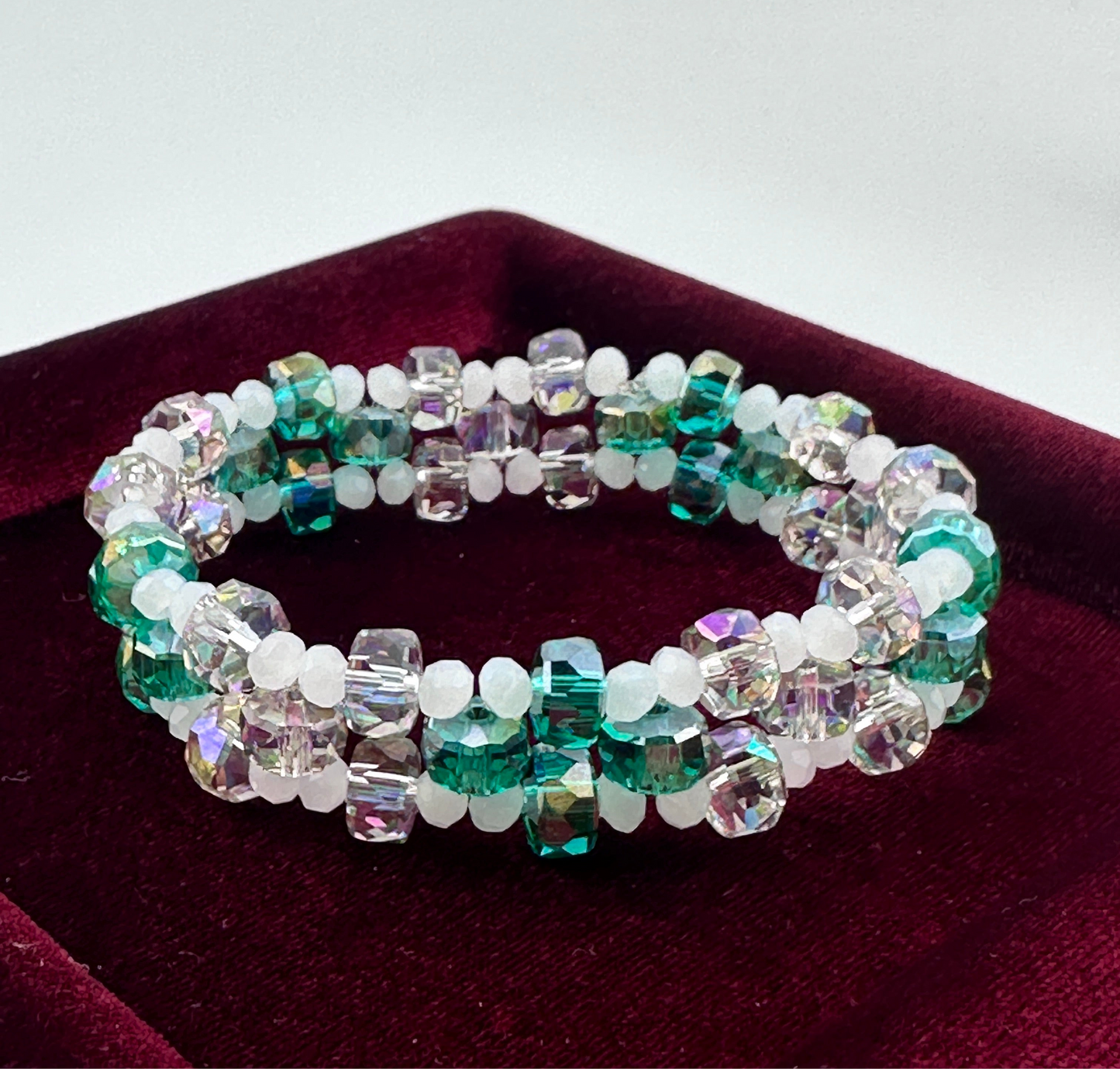Three-Tier Diamond Cut Stretch Bracelet
