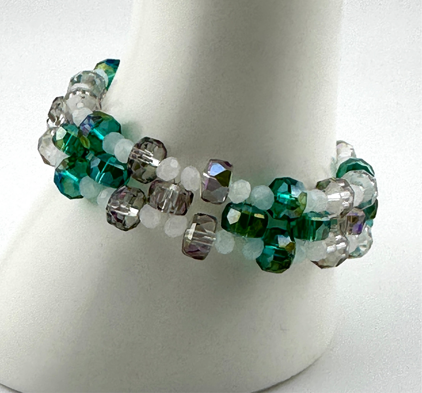 Three-Tier Diamond Cut Stretch Bracelet