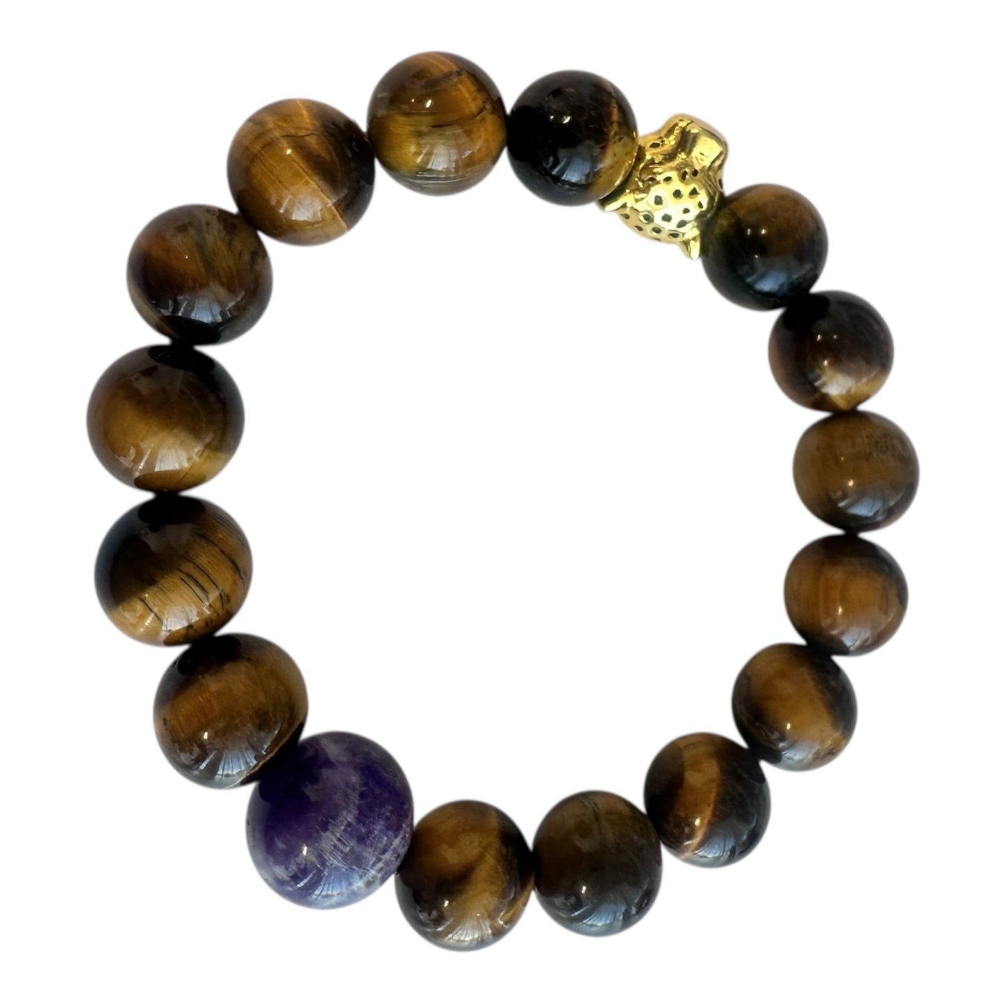 Tiger’s Eye & Amethyst Leopard Power Bracelet