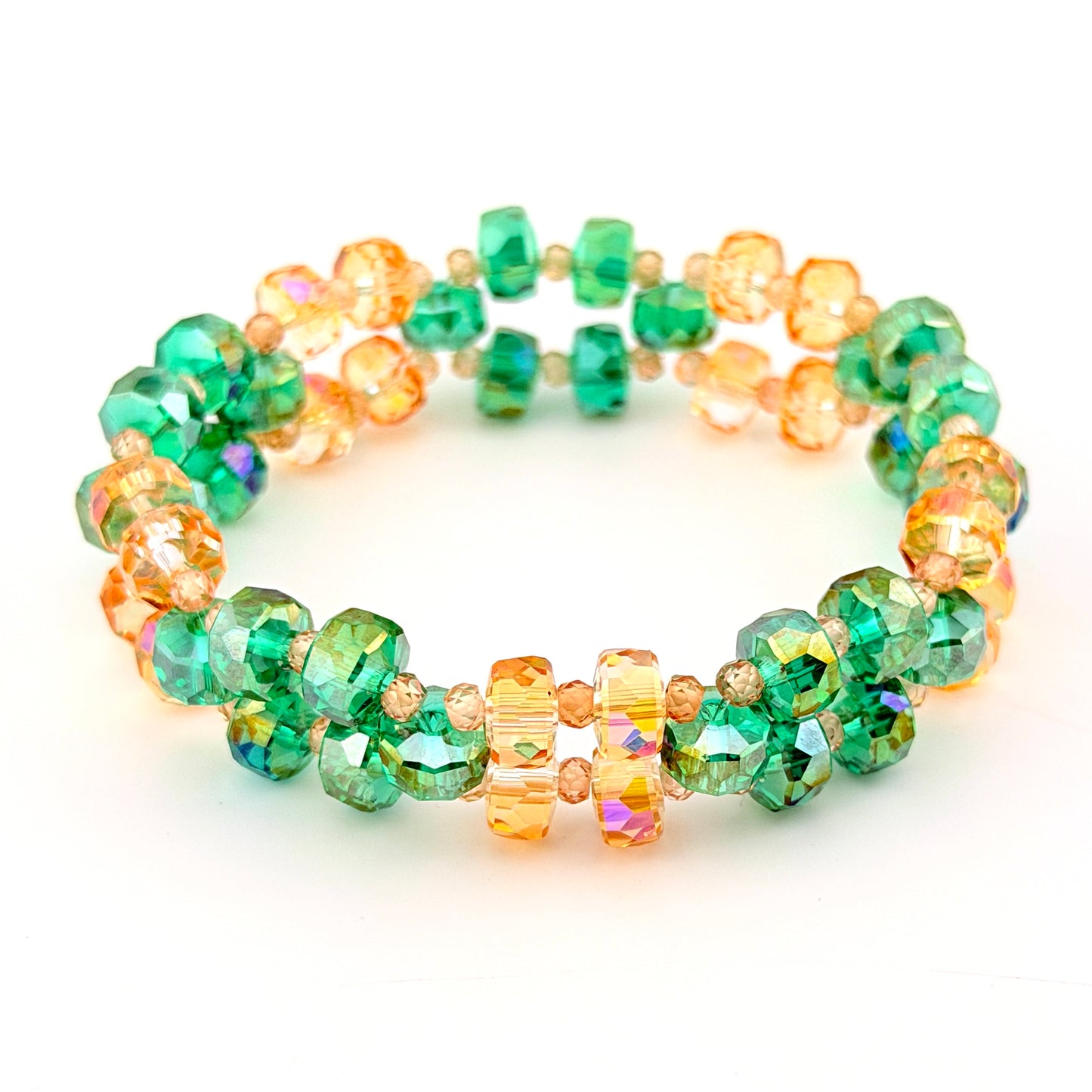 Emerald Sunrise – 3-Layer Elastic Bracelet