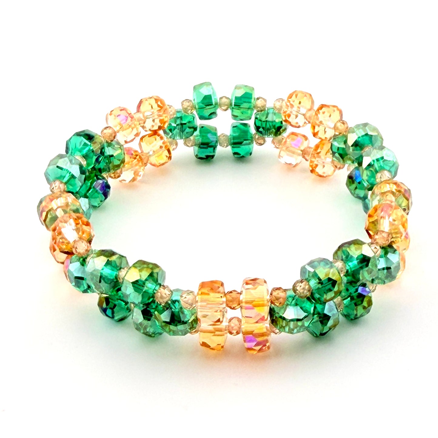 Emerald Sunrise – 3-Layer Elastic Bracelet