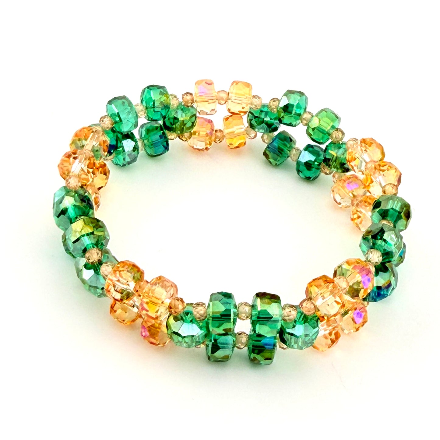 Emerald Sunrise – 3-Layer Elastic Bracelet